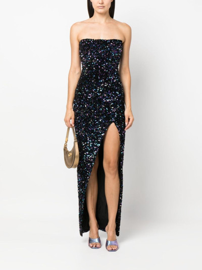 Balmain sequinned strapless gown outlook