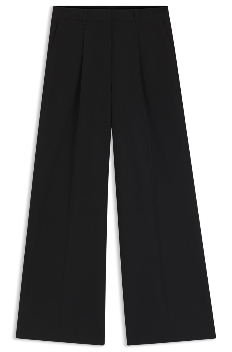 REGULAR-FIT WIDE-LEG PANTS IN STRETCH FABRIC 1