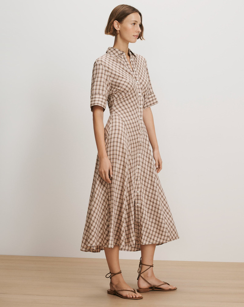 VERONICA BEARD PERENNA PLAID SHIRTDRESS outlook