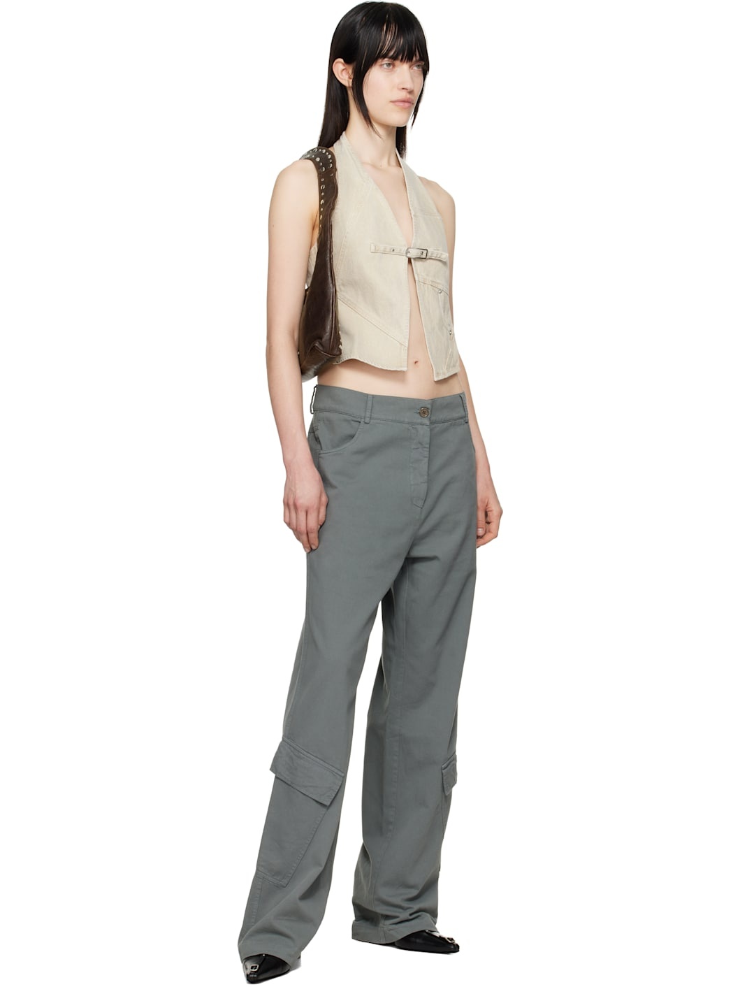 SSENSE Exclusive Beige Beverly Denim Tank Top - 4