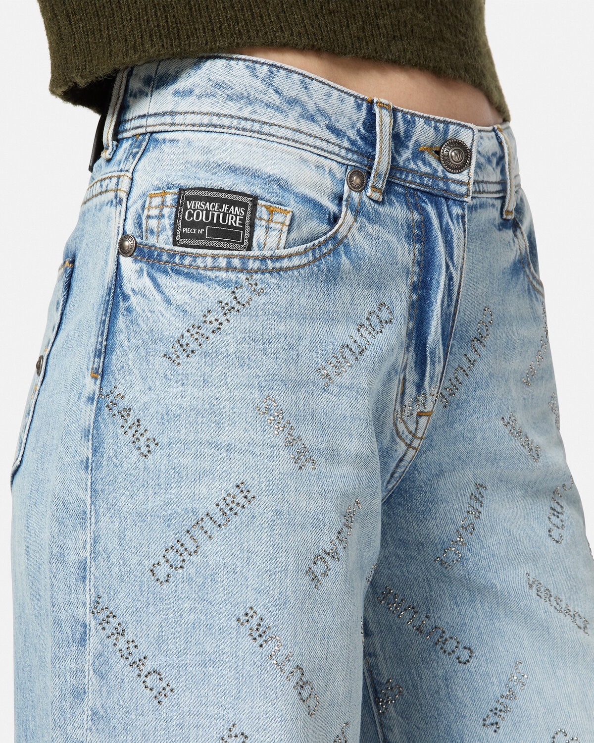 Crystal Logo Flared Jeans - 3