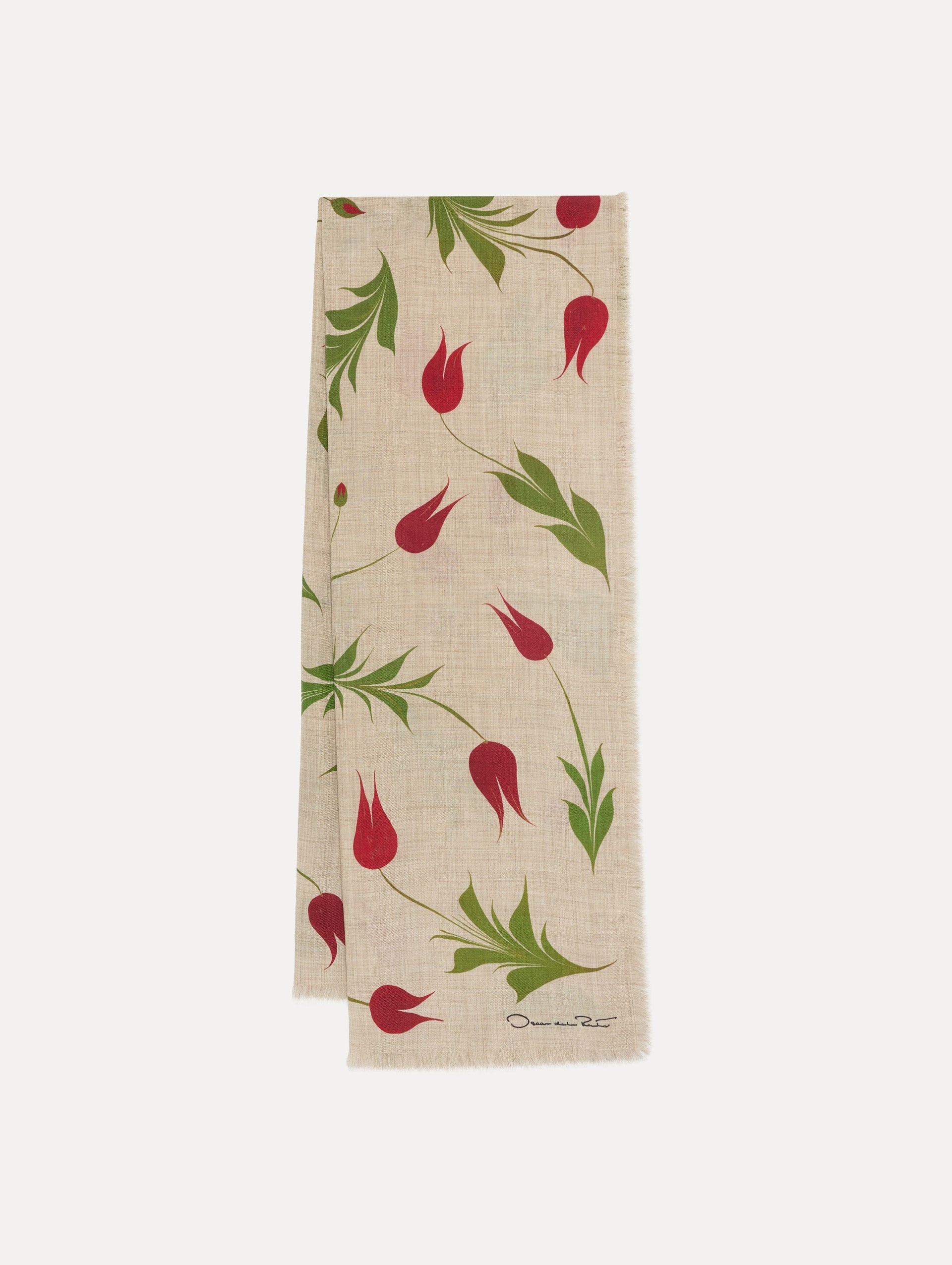 MARBLED TULIP JACQUARD SCARF - 1