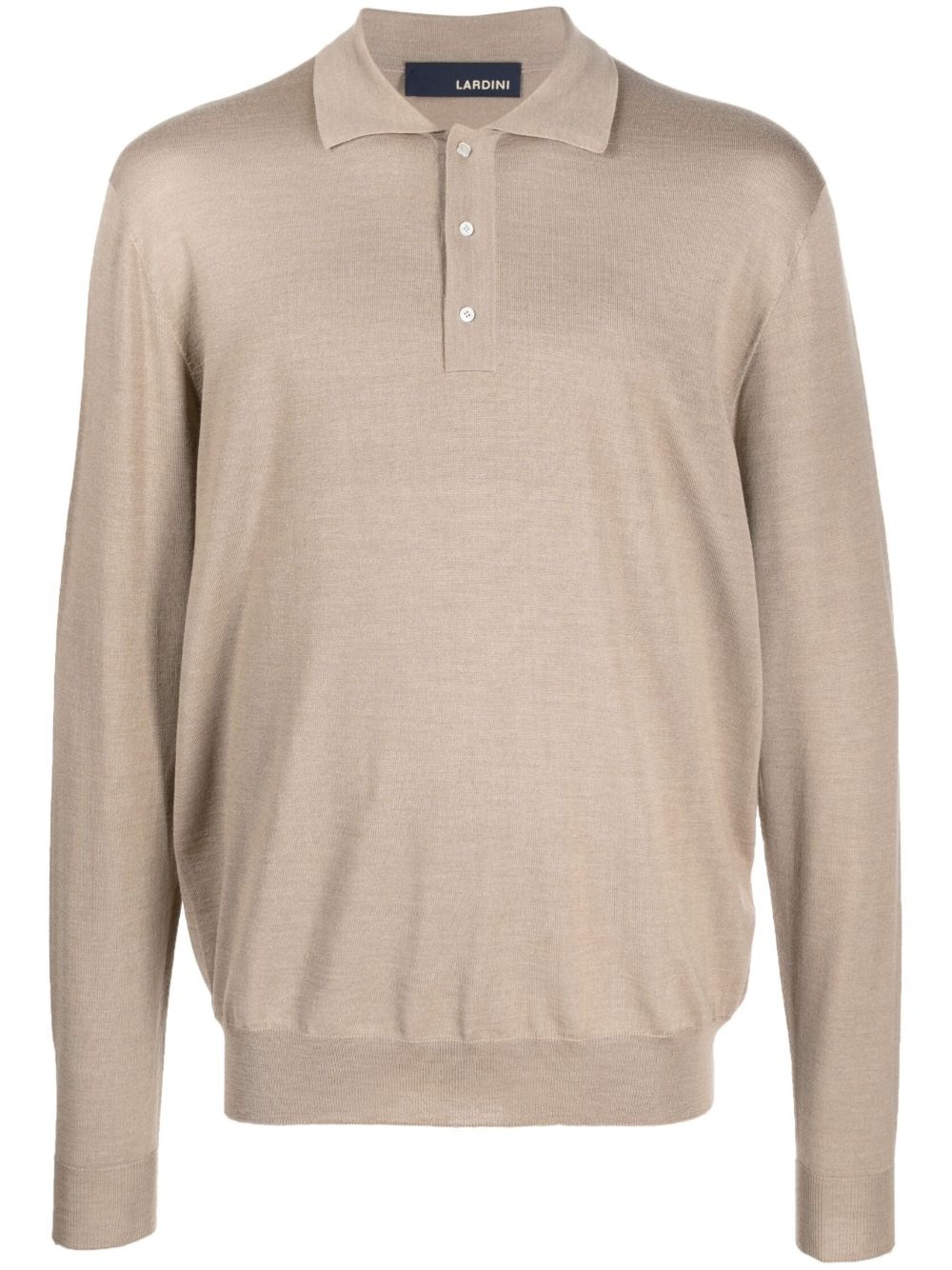 long-sleeve knitted polo shirt - 1