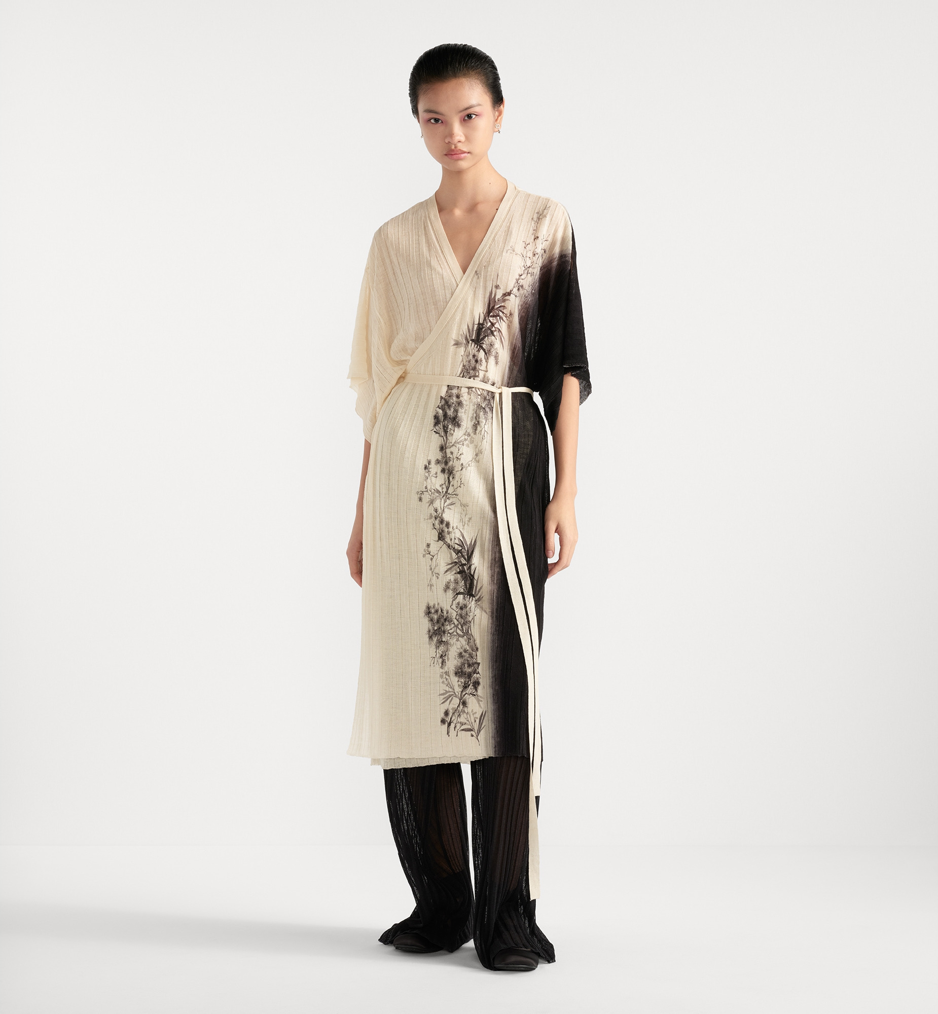 Mid-Length Belted Wrap Dress - 1