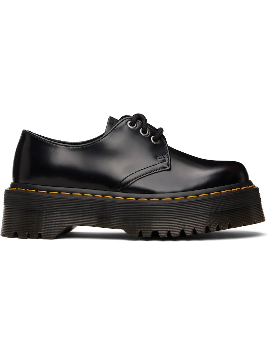 Black 1461 Smooth Leather Platform Derbys - 1