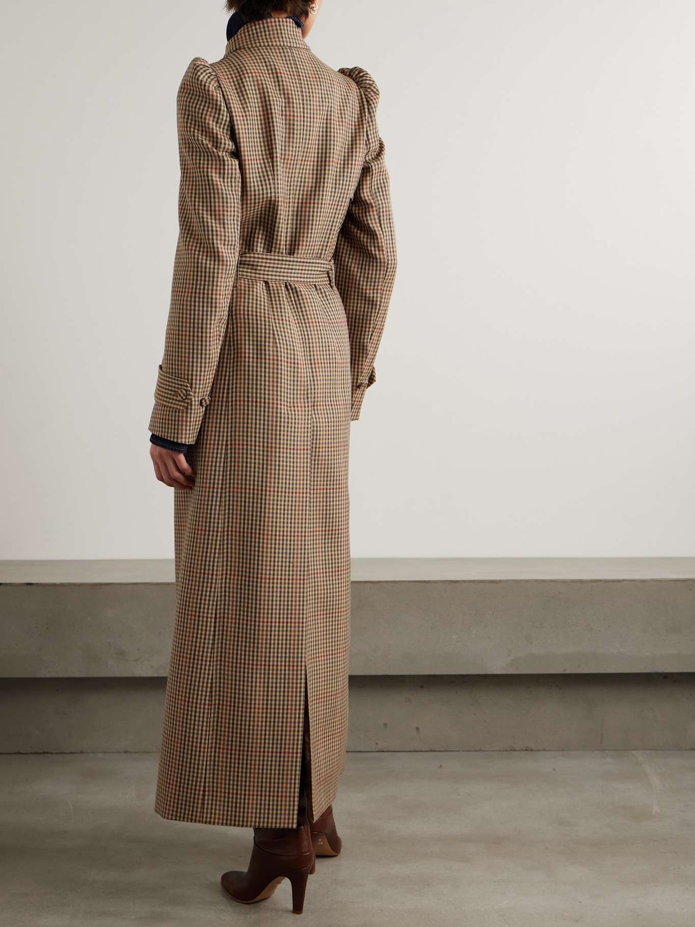 Dries Van Noten Belted double breasted checked wool trench coat REVERSIBLE