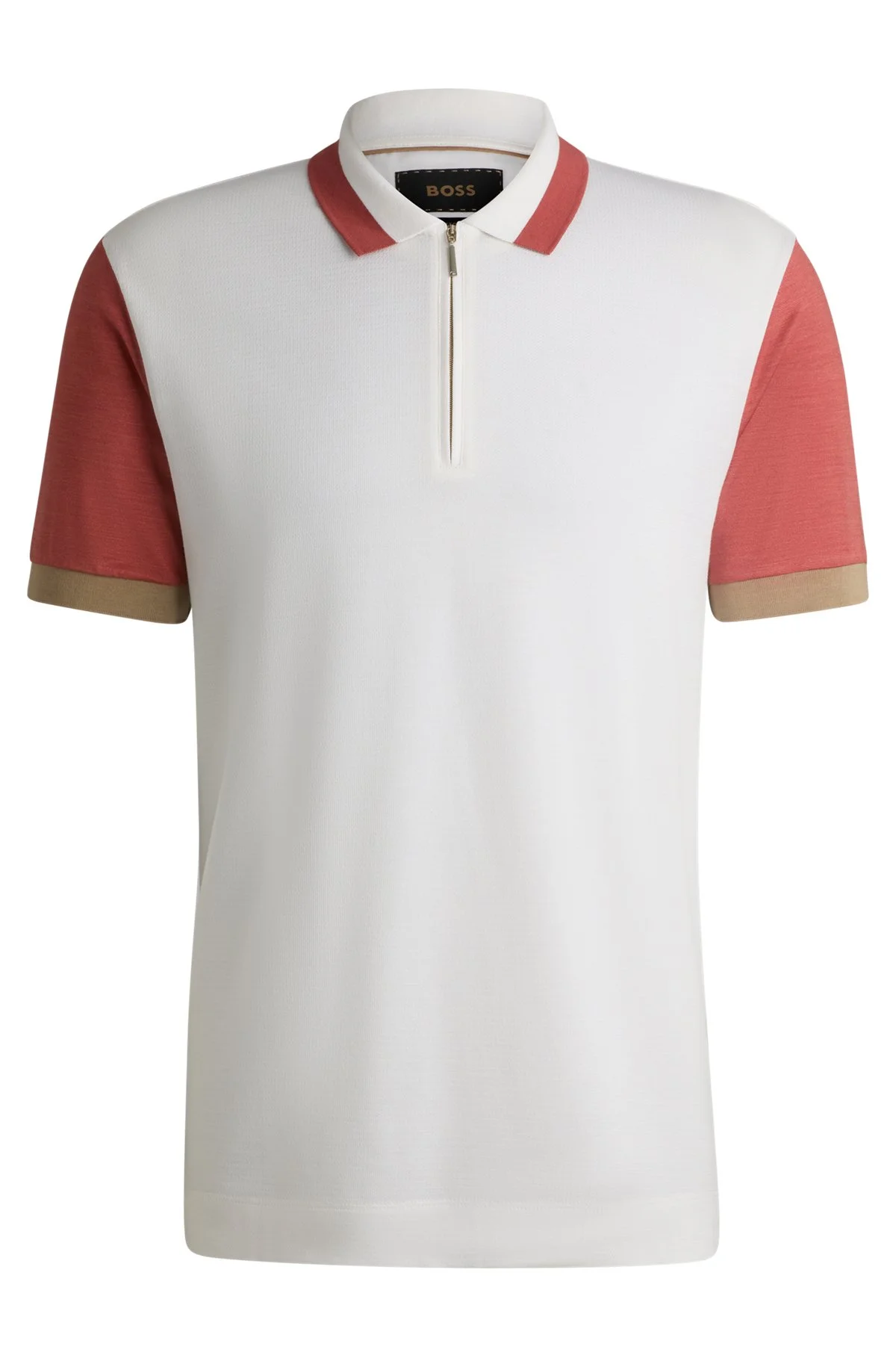 COTTON-SILK POLO SHIRT WITH CONTRAST DETAILS - 1
