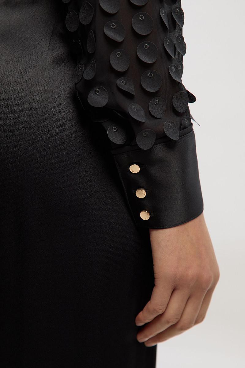Textured Georgette With Satin Collared Woven Shirt 3
