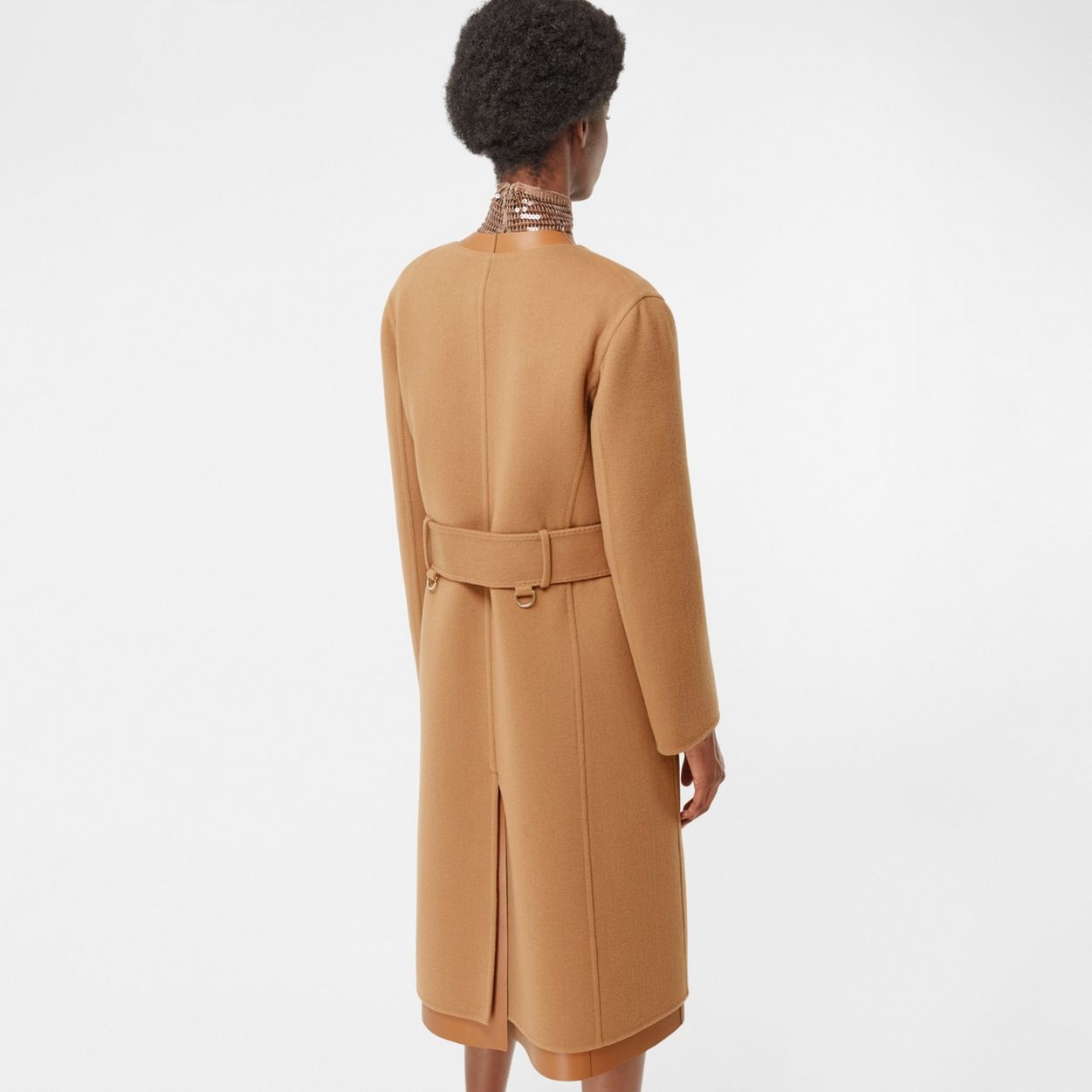 Double-faced Cashmere and Lambskin Wrap Coat - 4