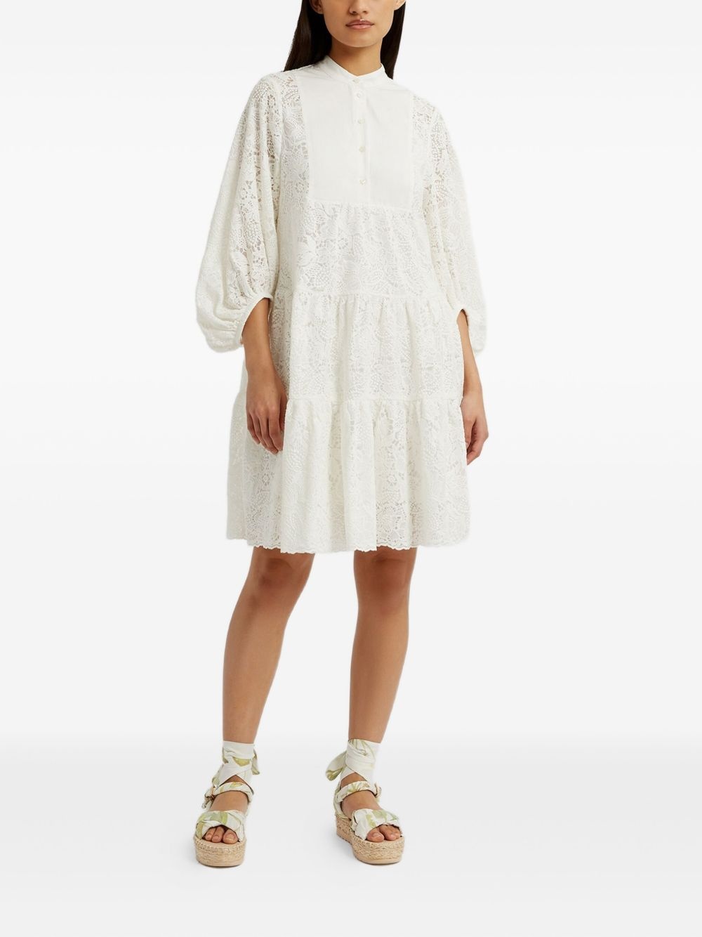 half-sleeve mini dress - 3