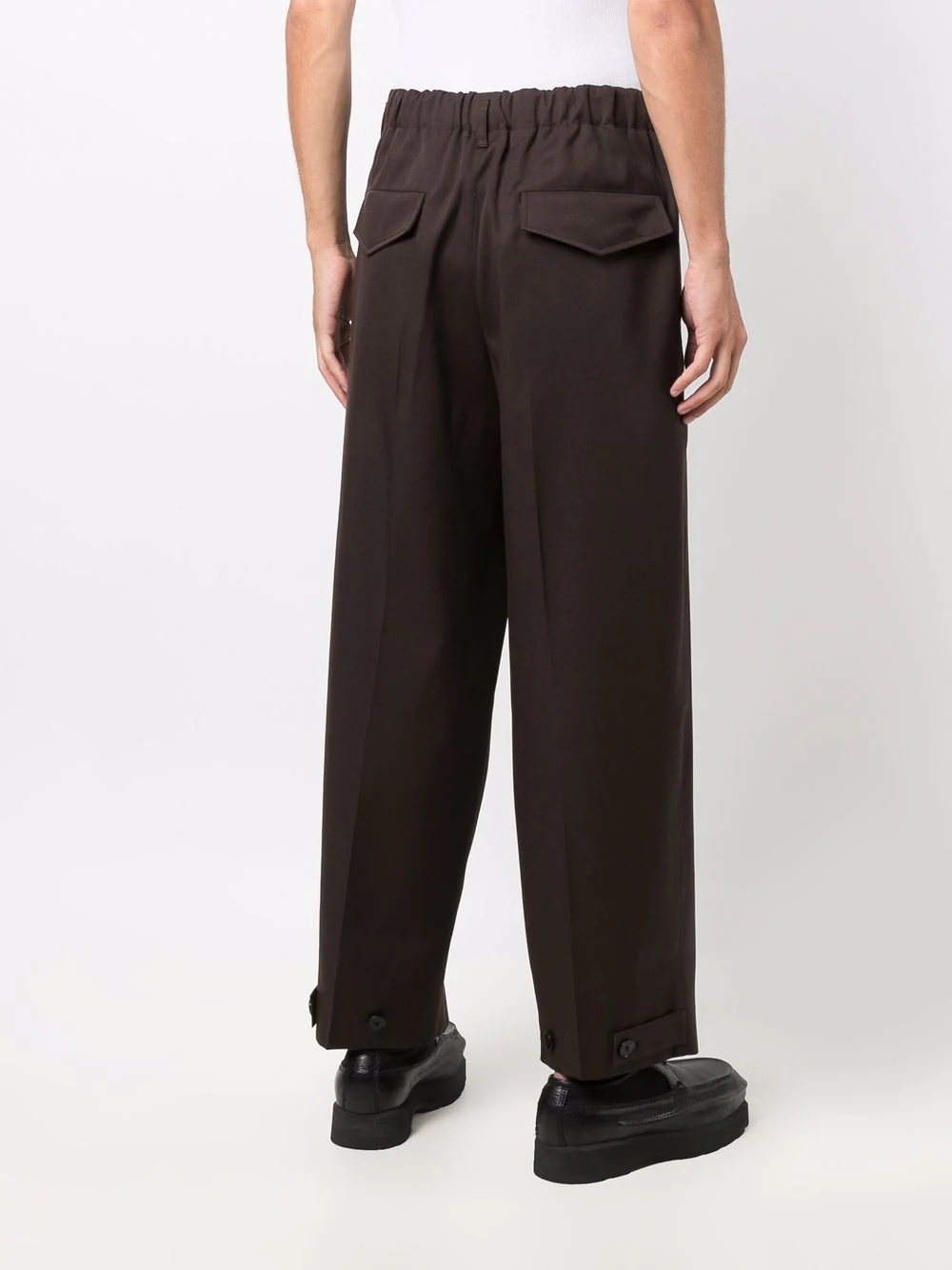 pressed-crease elasticated-waist trousers - 4