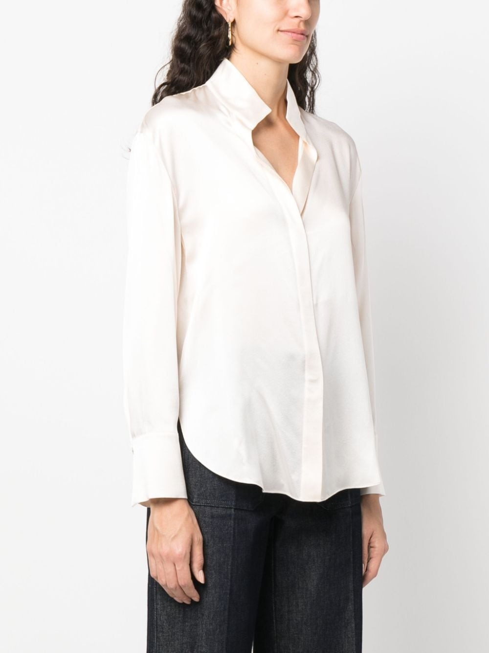 long-sleeved silk shirt - 3