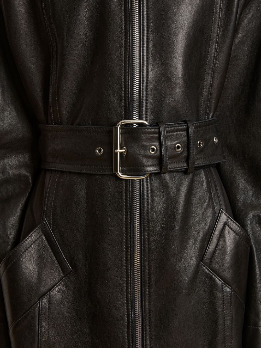 The Bobbie belted leather coat - 6