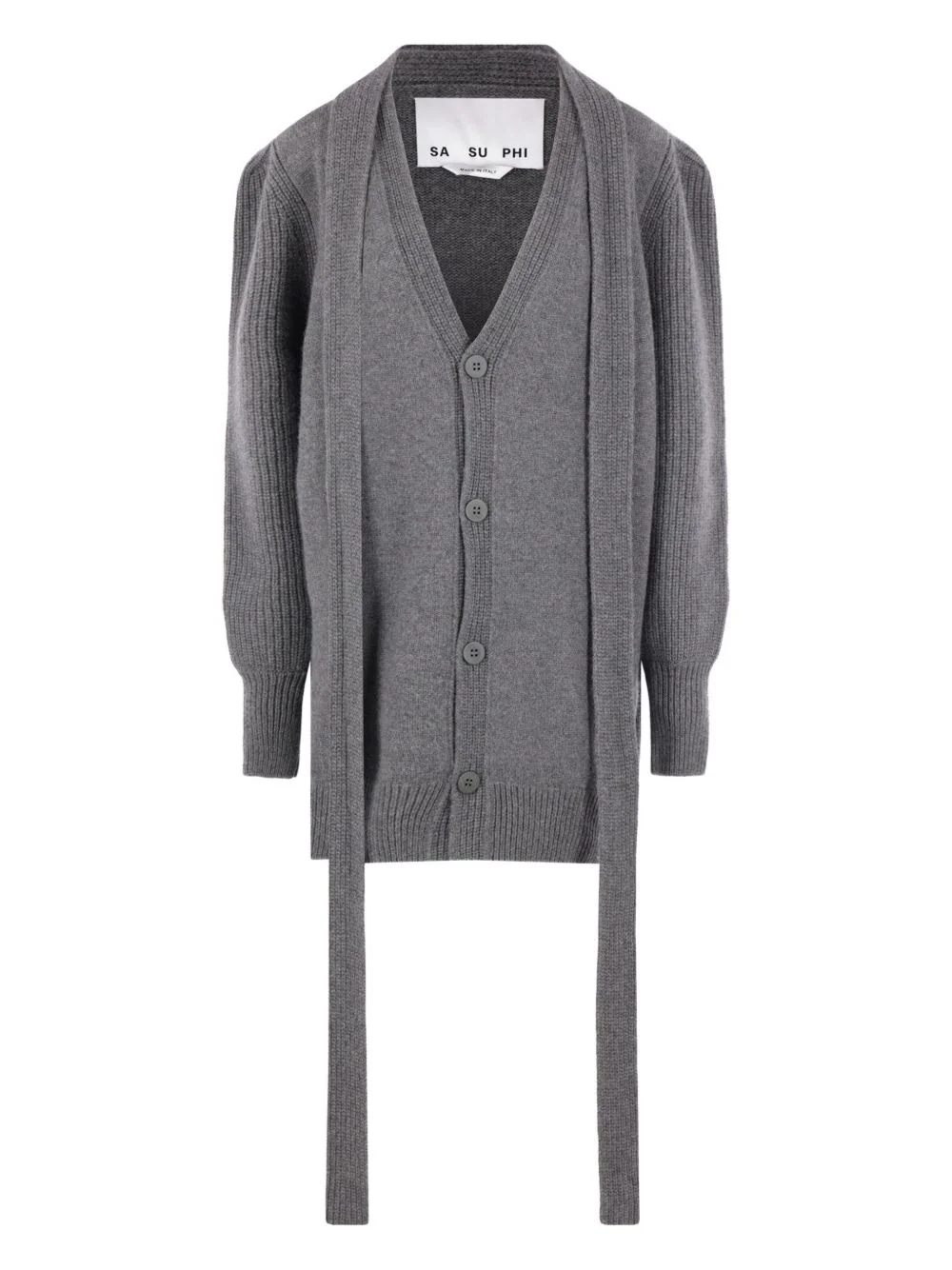buttoned tie cardigan - 1