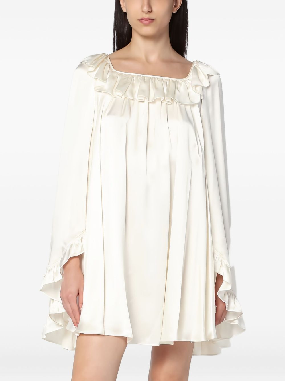 ruffled-sleeve mini dress - 3