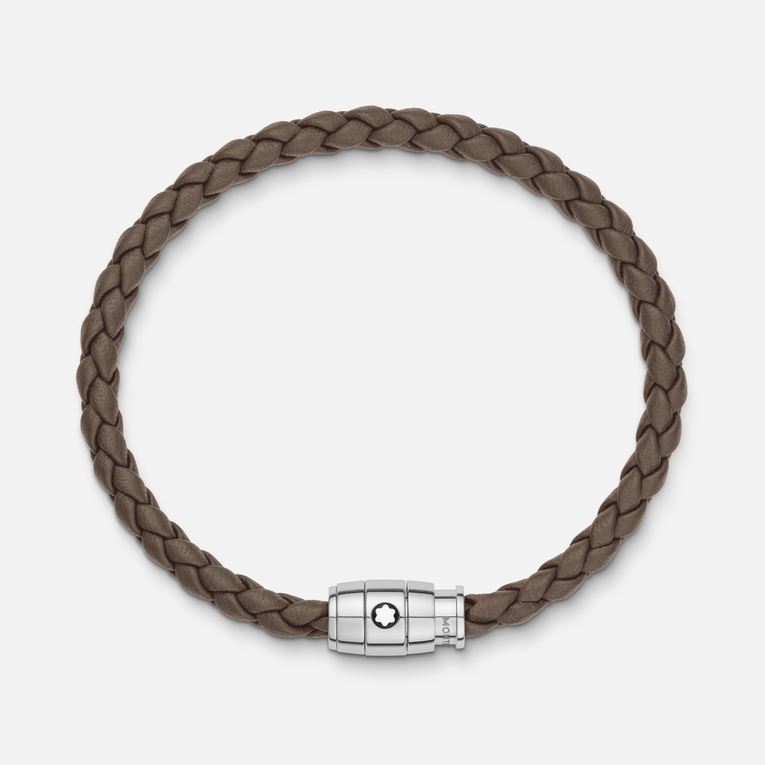 Bracelet Steel 3 rings Meisterstück collection in mastic leather - 3