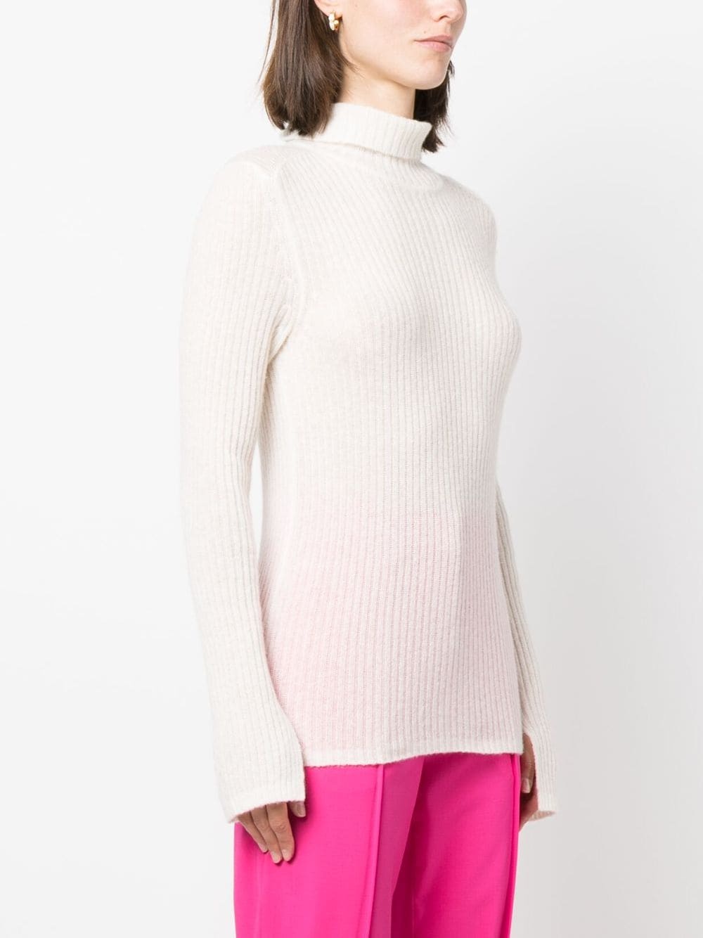 semi-sheer roll-neck jumper - 3