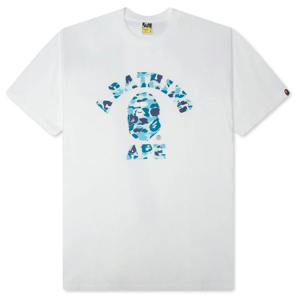 ABC CAMO COLLEGE TEE - WHITE/BLUE - 1