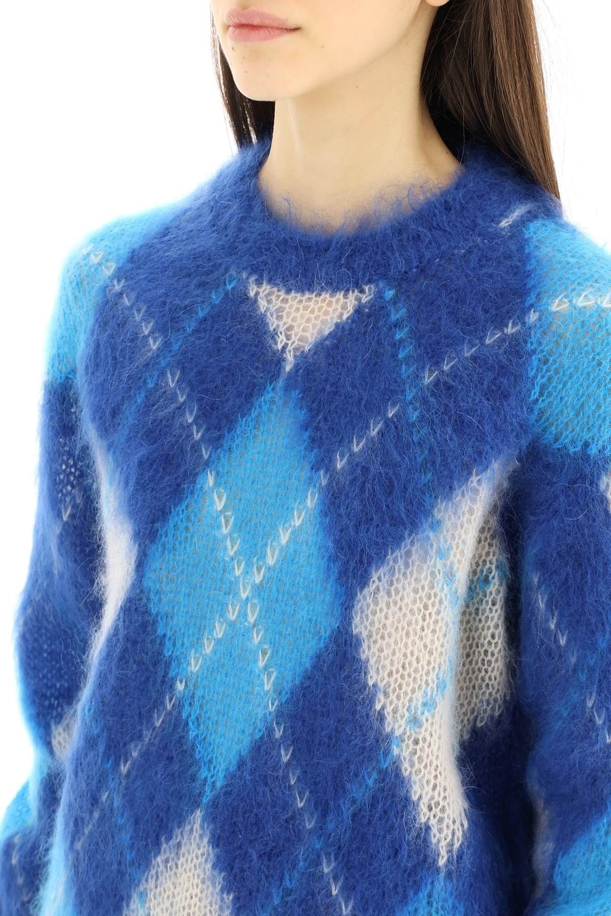 ARGYLE MOHAIR SWEATER - 5