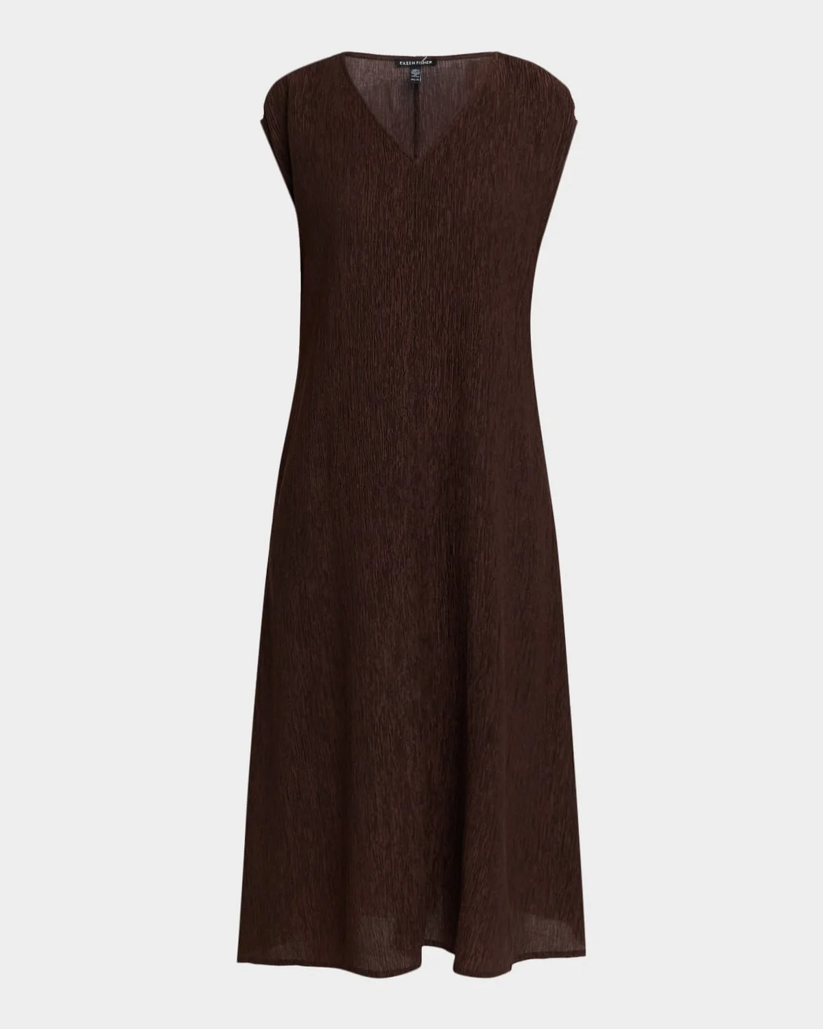 Crinkled Cap-Sleeve Midi Dress - 1