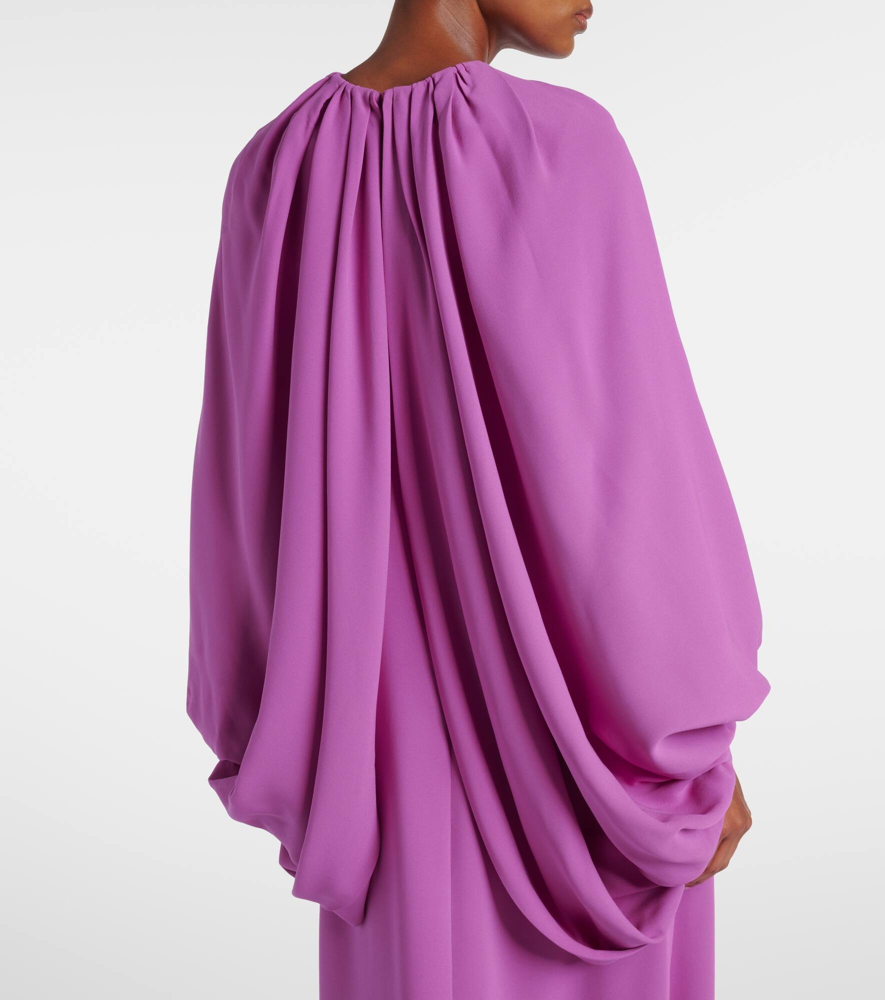 Draped silk-blend gown - 6