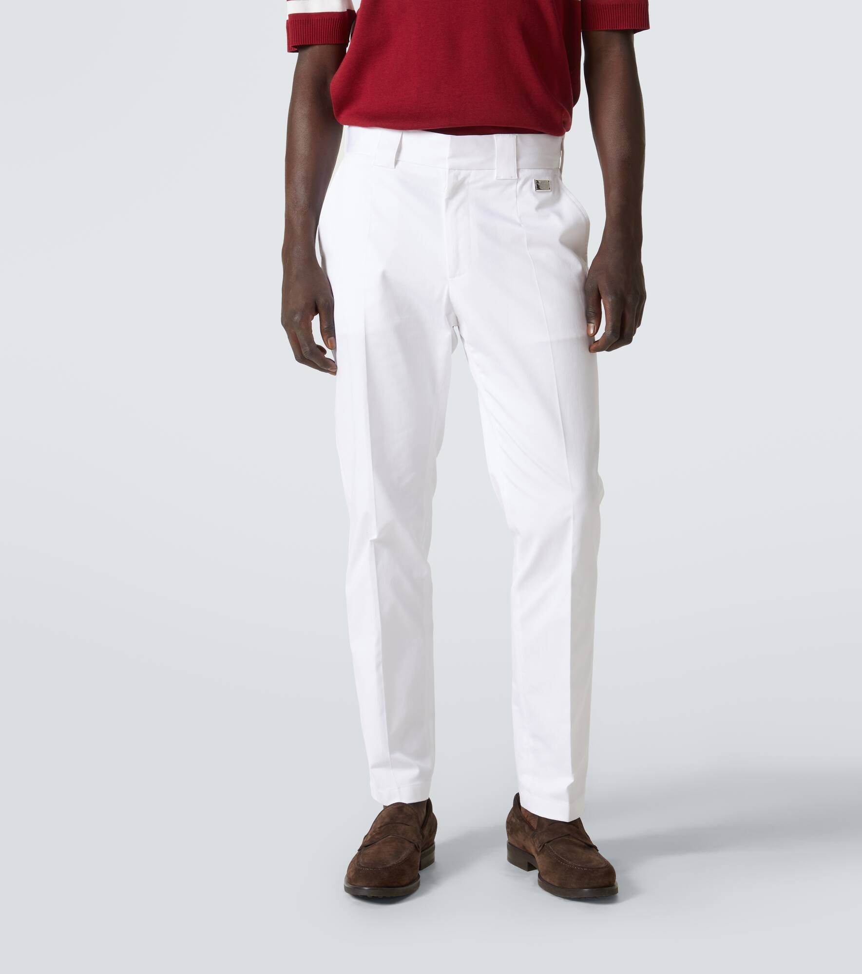 Cotton gabardine straight pants - 3