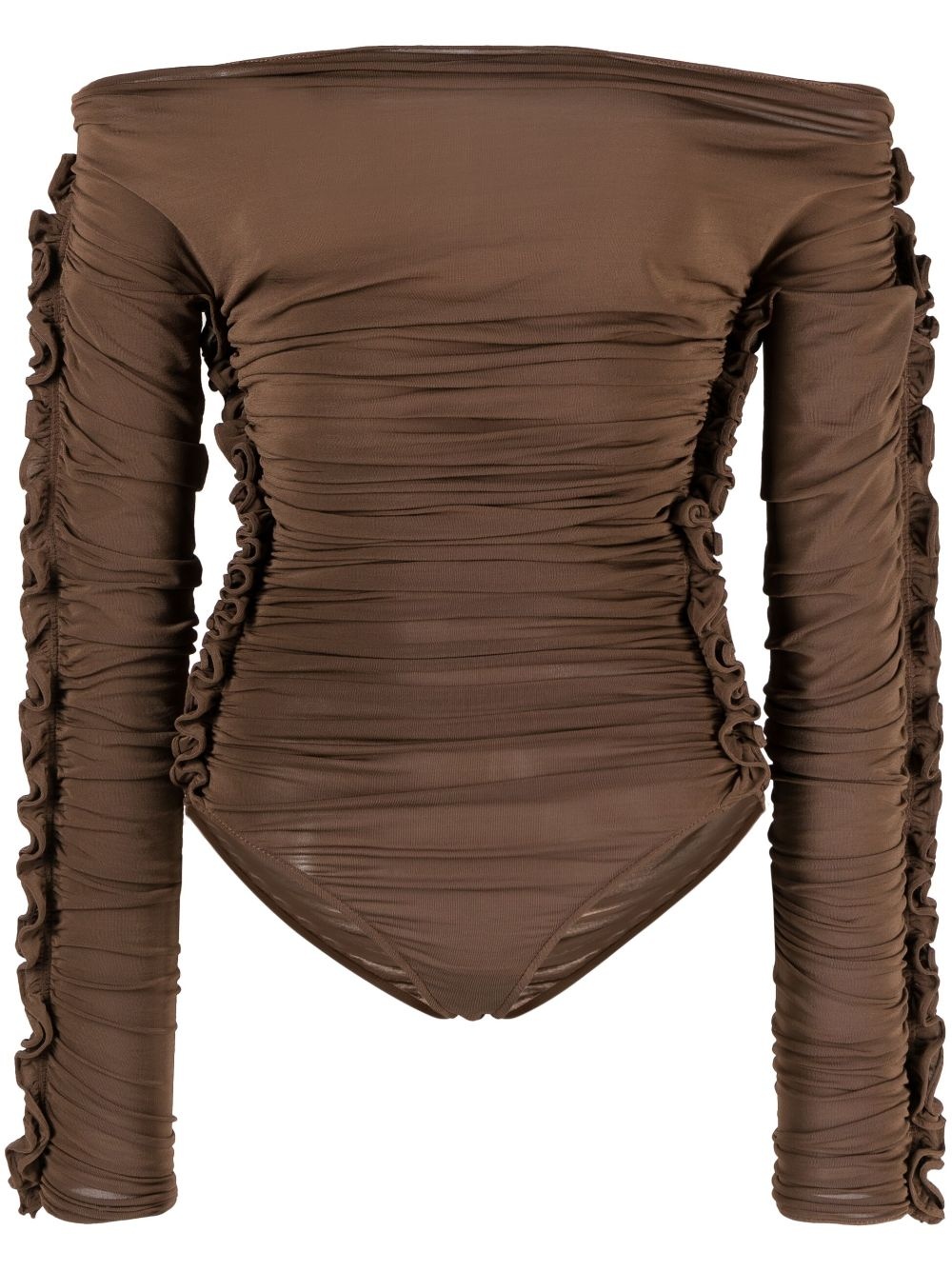 ruched off-shoulder bodysuit - 1