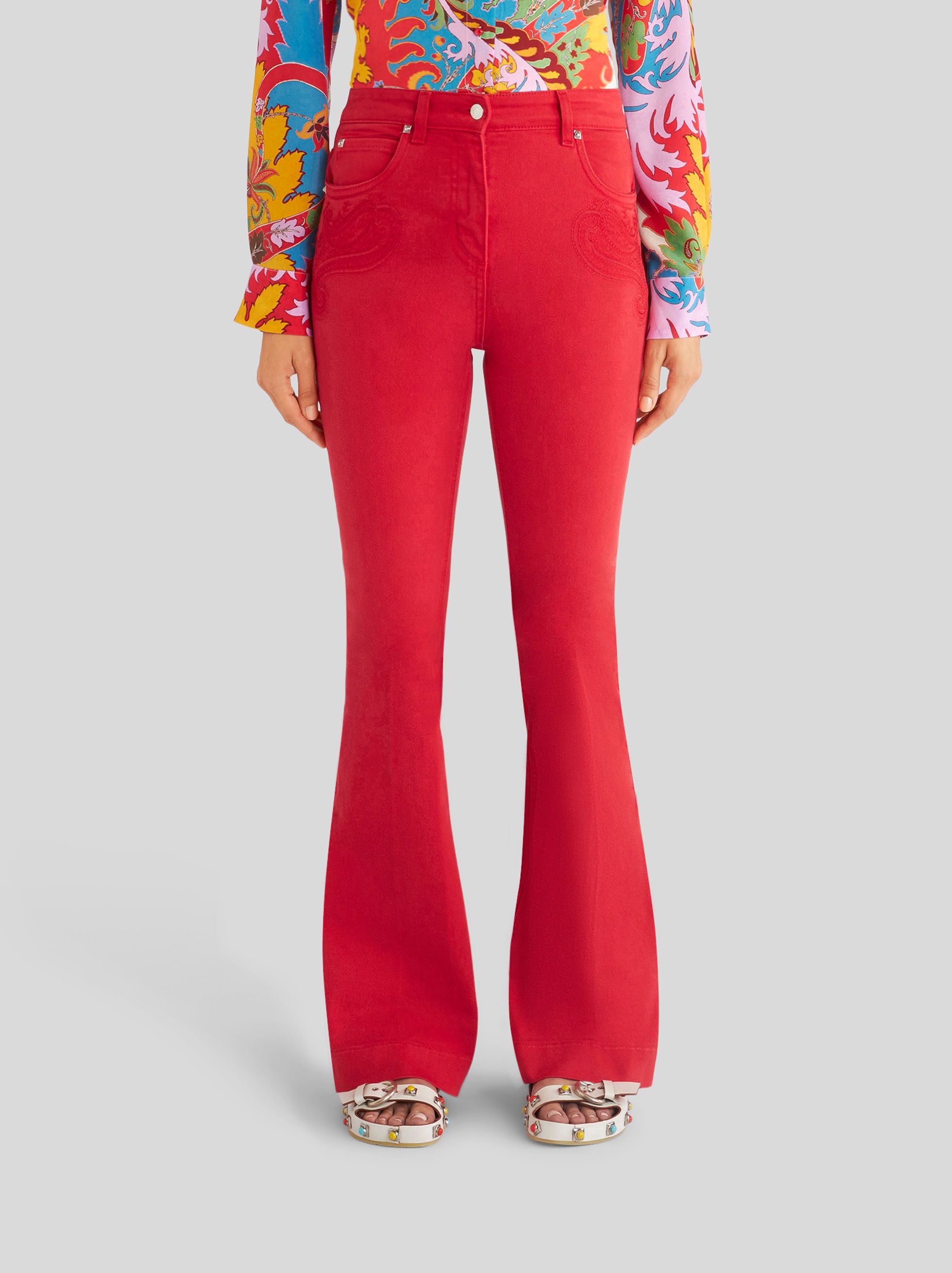 JEANS WITH PAISLEY EMBROIDERY - 2