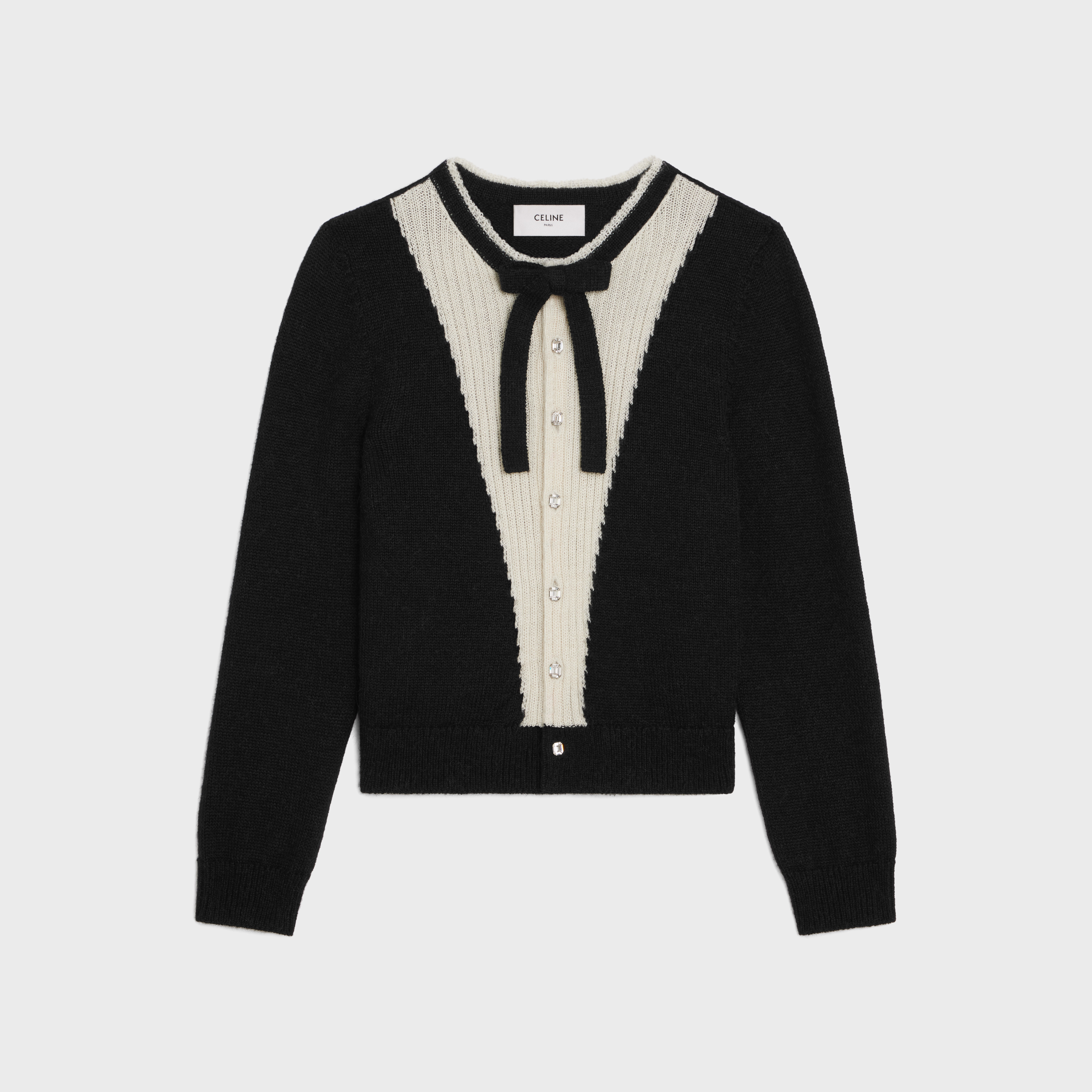 cardigan with bow in alpaca - 1