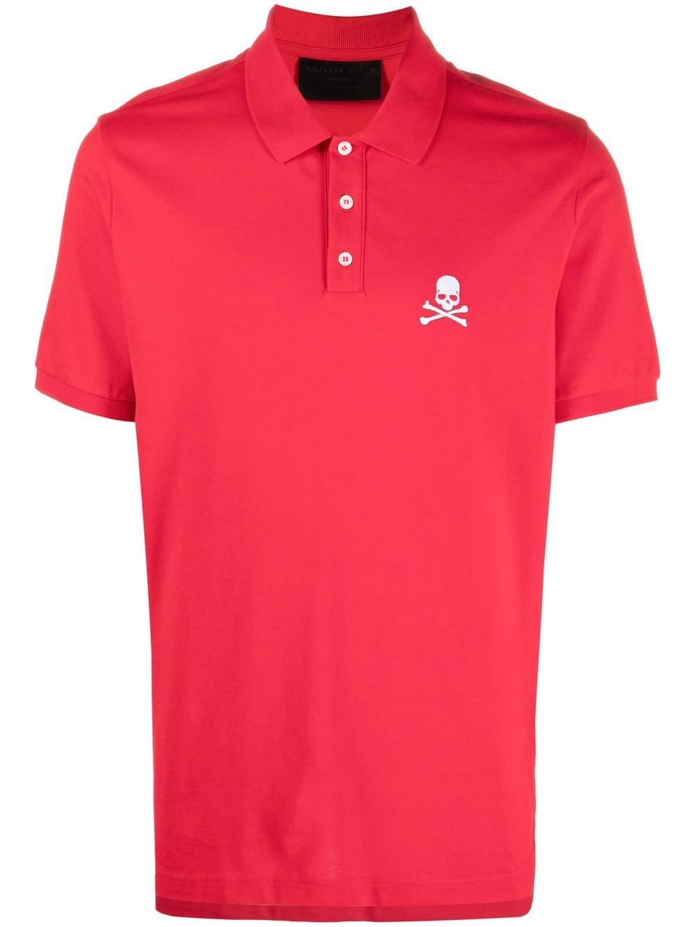 skull-print short-sleeved polo shirt - 1