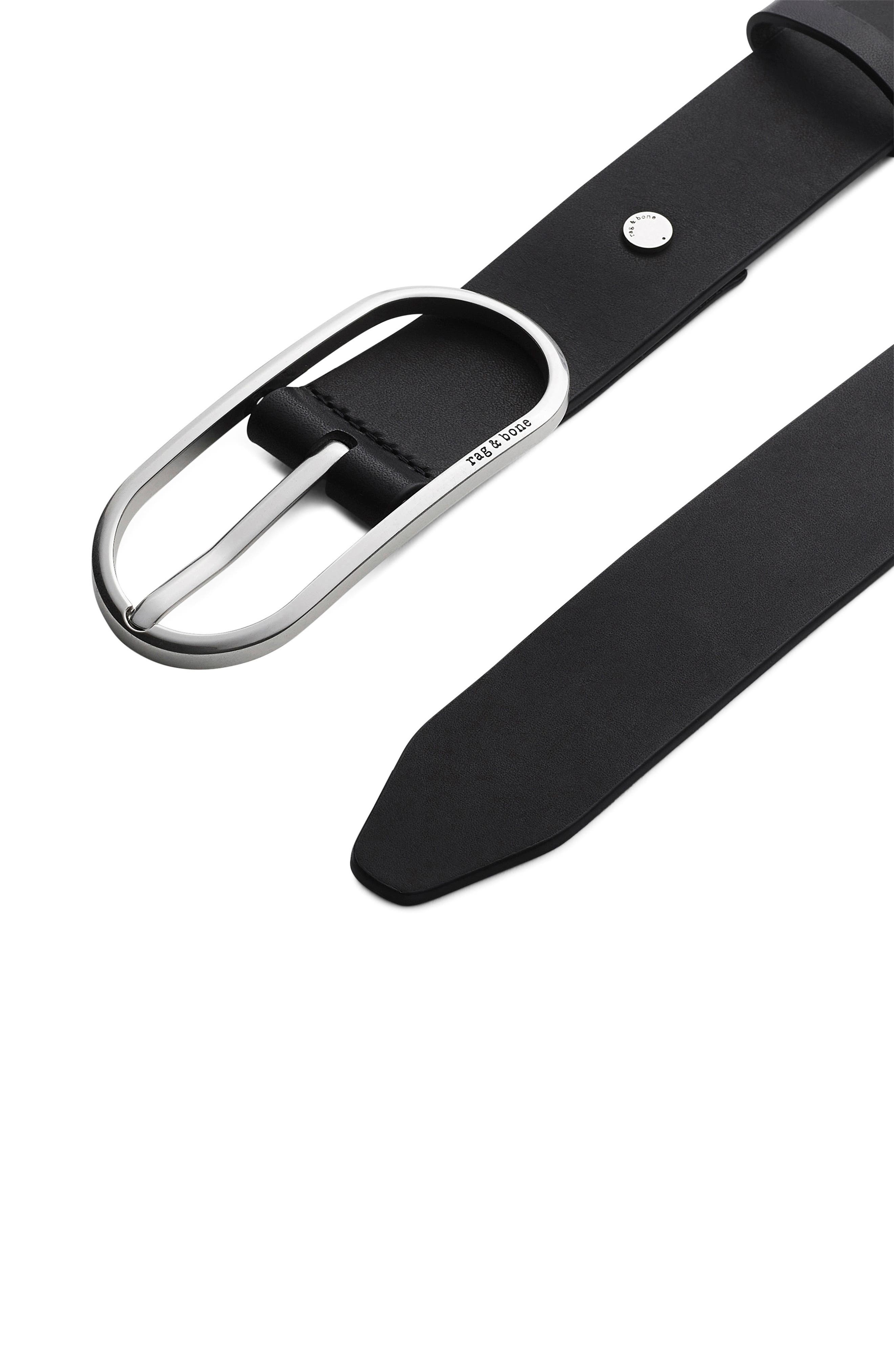rag & bone Rounded Rebound Leather Belt in Black at Nordstrom - 2