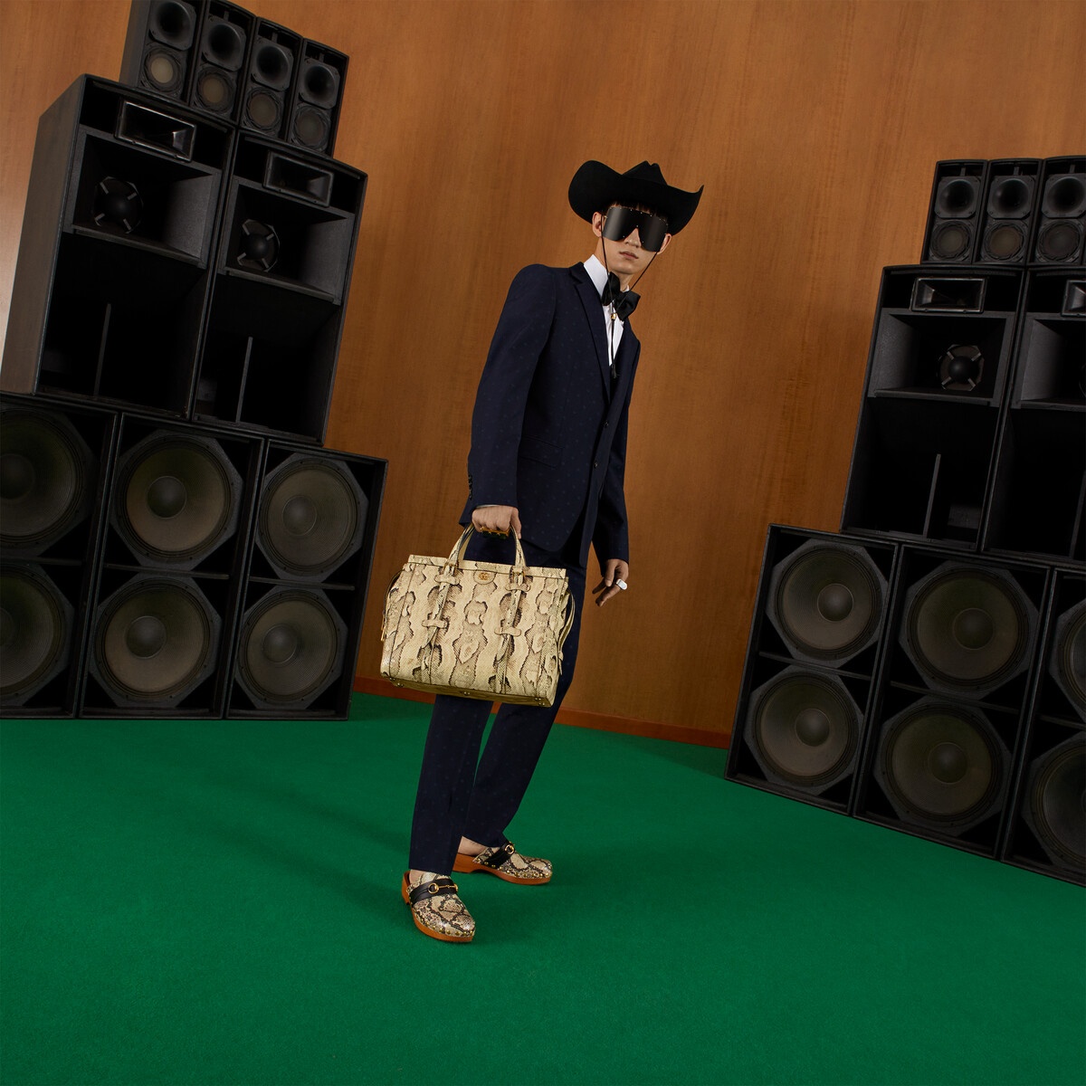 Python tote bag with Double G - 4