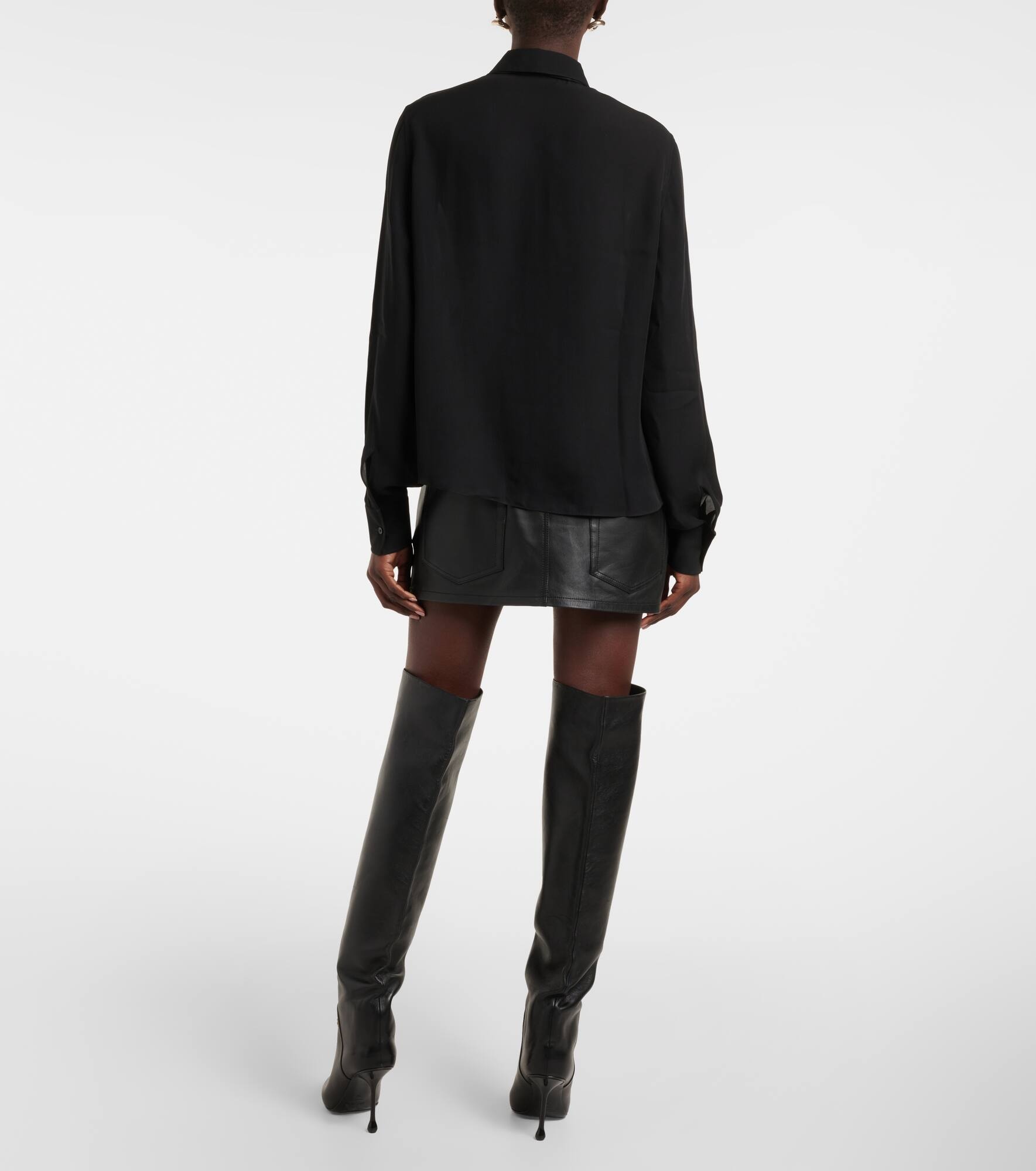 Tie-neck silk blouse - 3