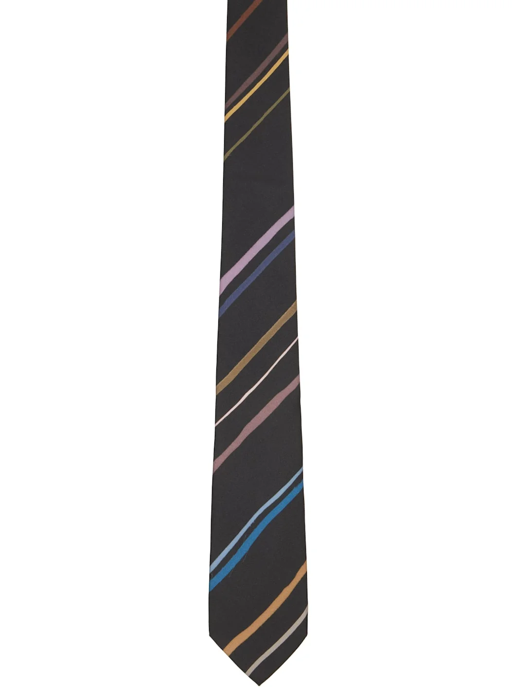 Gray Diagonal 'Painted Stripe' Tie - 1