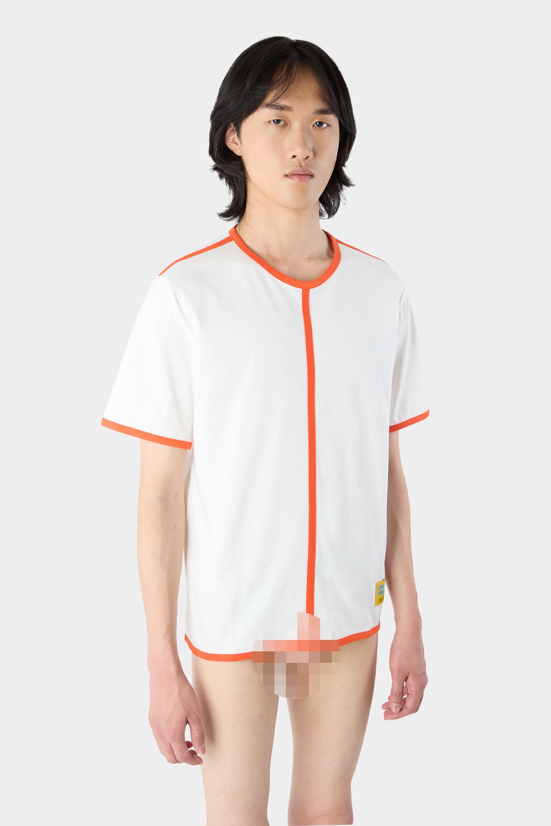 CLASSIC T-SHIRT WITH PROFILE / white & orange - 5