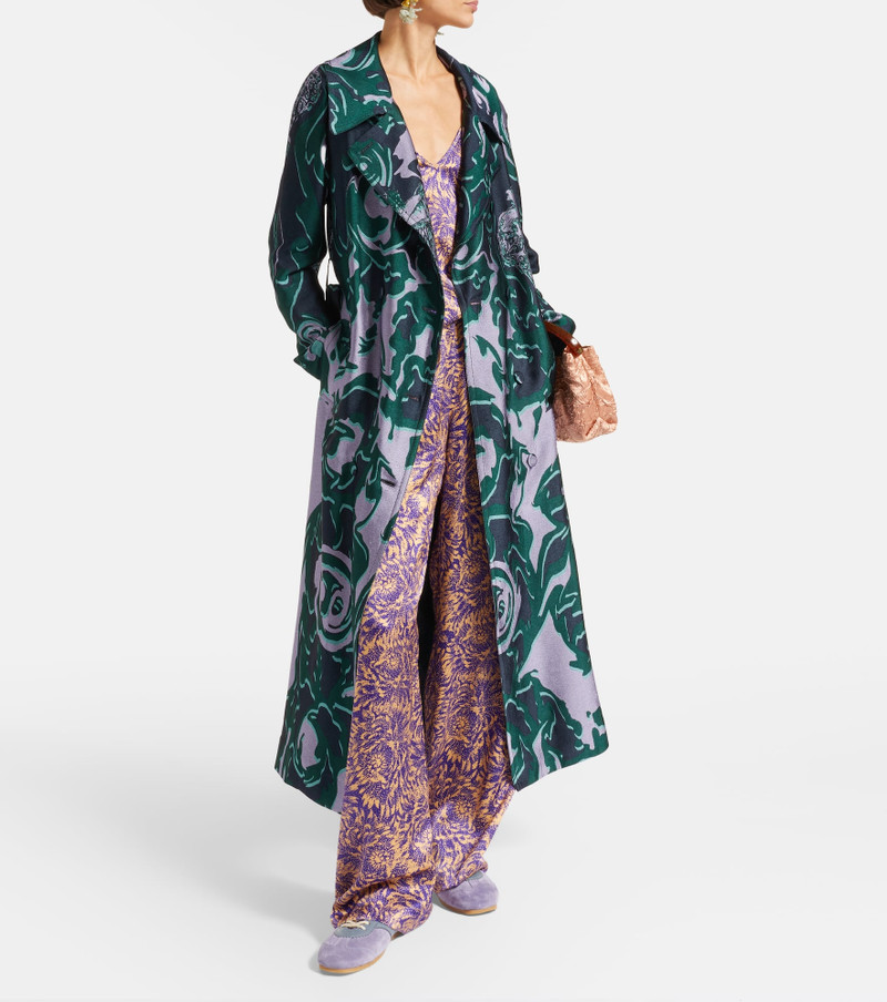 Dries Van Noten Floral silk satin wide-leg pants outlook