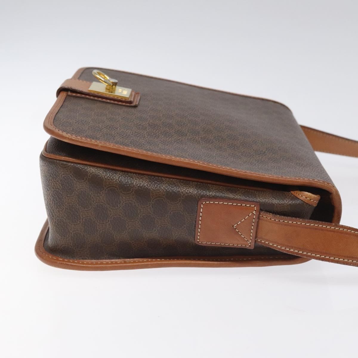 CELINE Macadam Canvas Shoulder Bag Pvc Leather Brown - 3