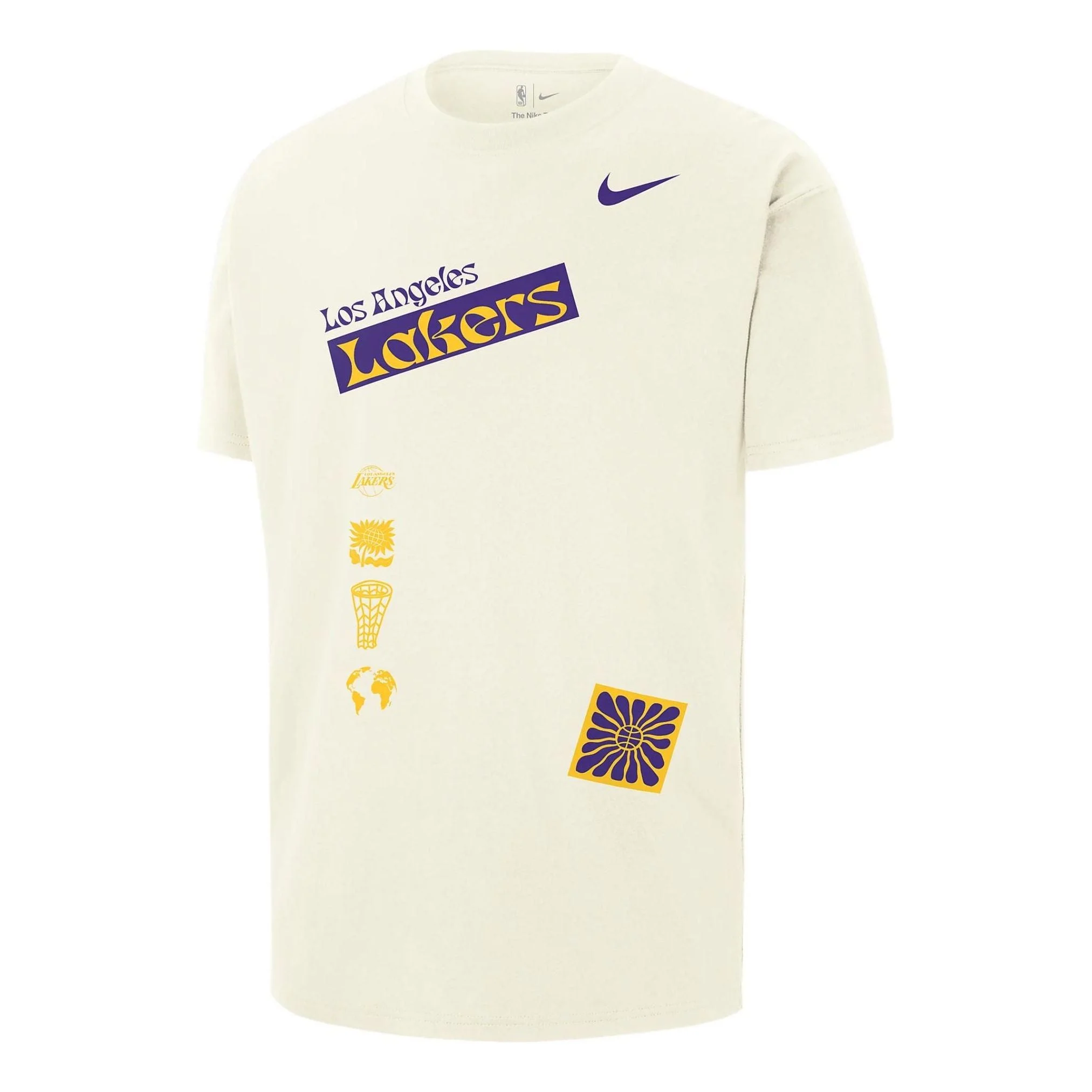Nike x NBA Los Angeles Lakers City Edition Courtside T-Shirt 'Beige Purple Yellow' FV9274-901 - 1