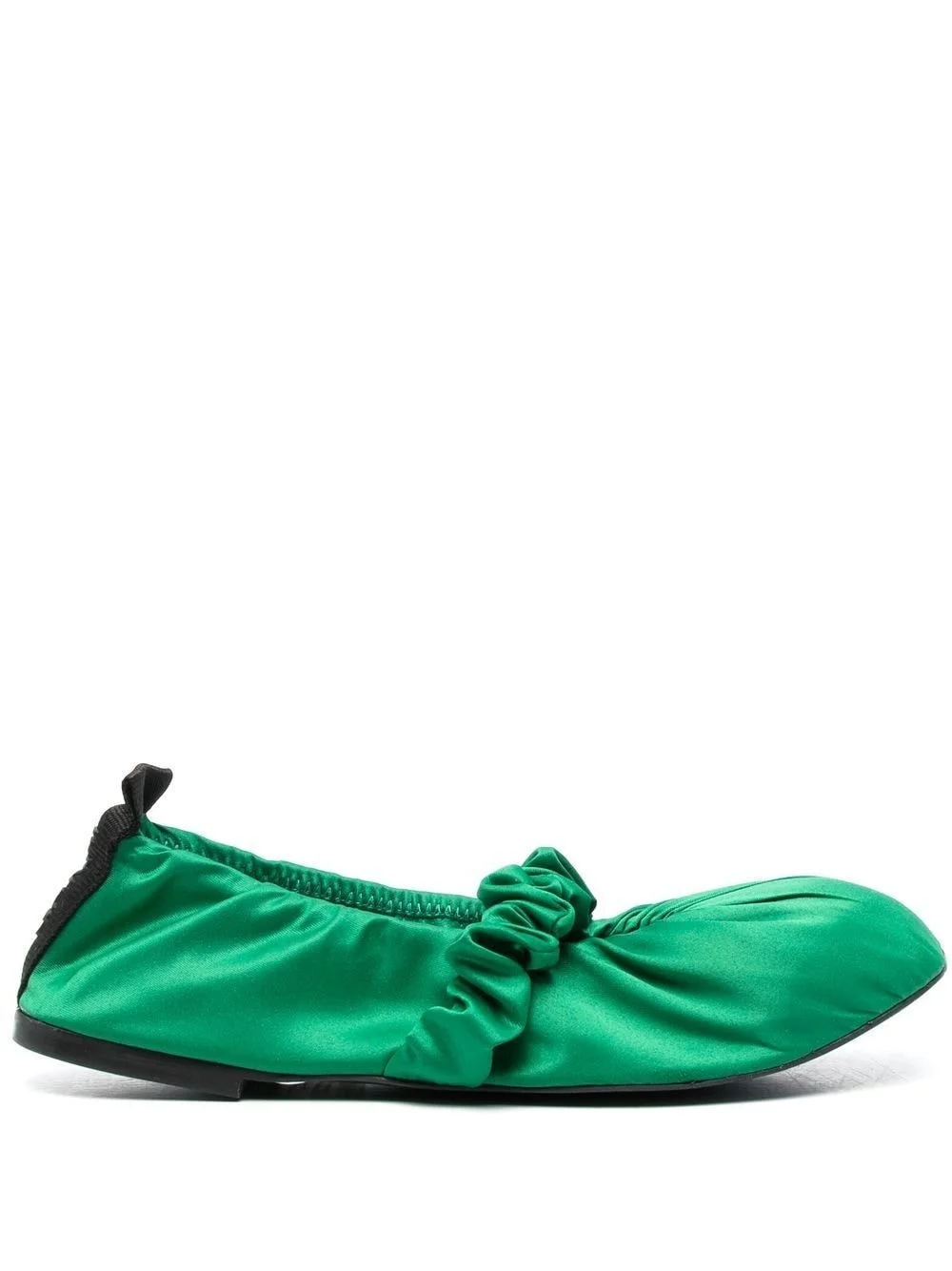 Scrunchie satin ballerina shoes - 1