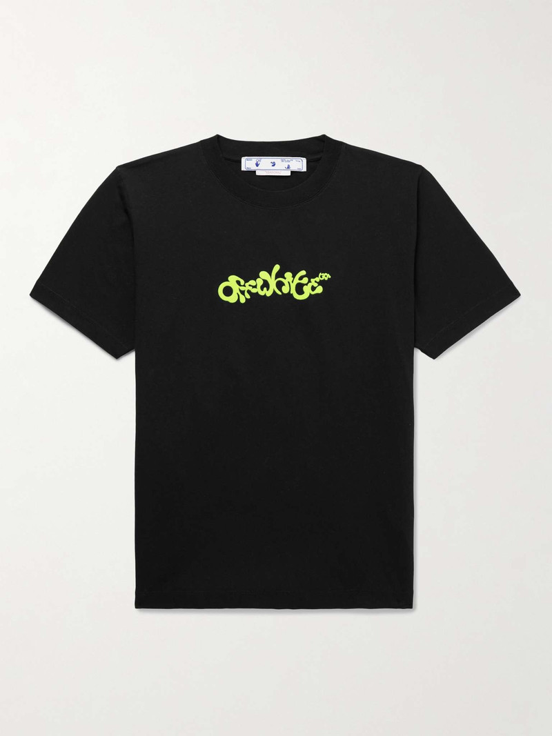 Logo-Flocked Cotton-Jersey T-Shirt - 1