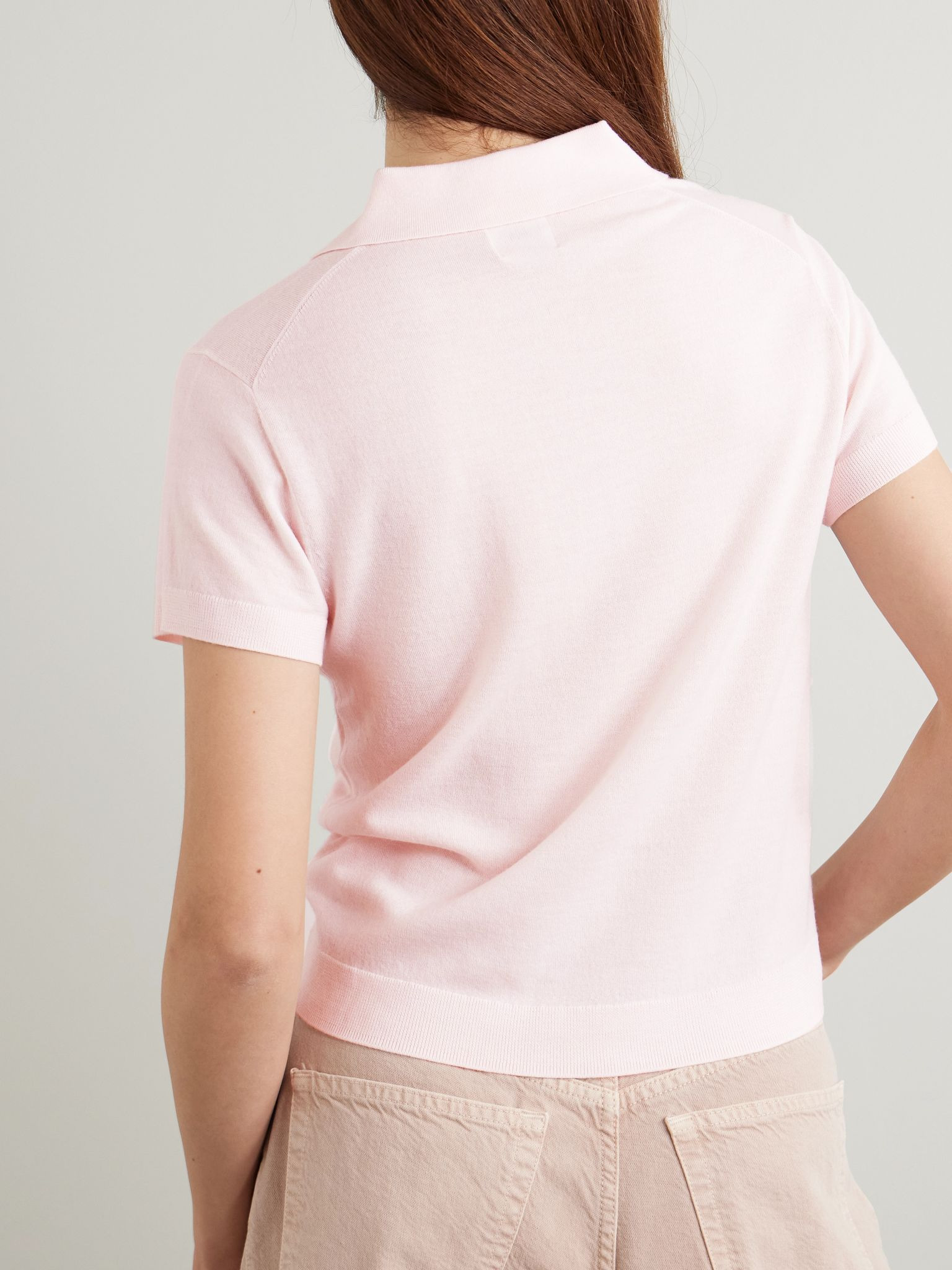 James merino wool polo shirt Blush - 3
