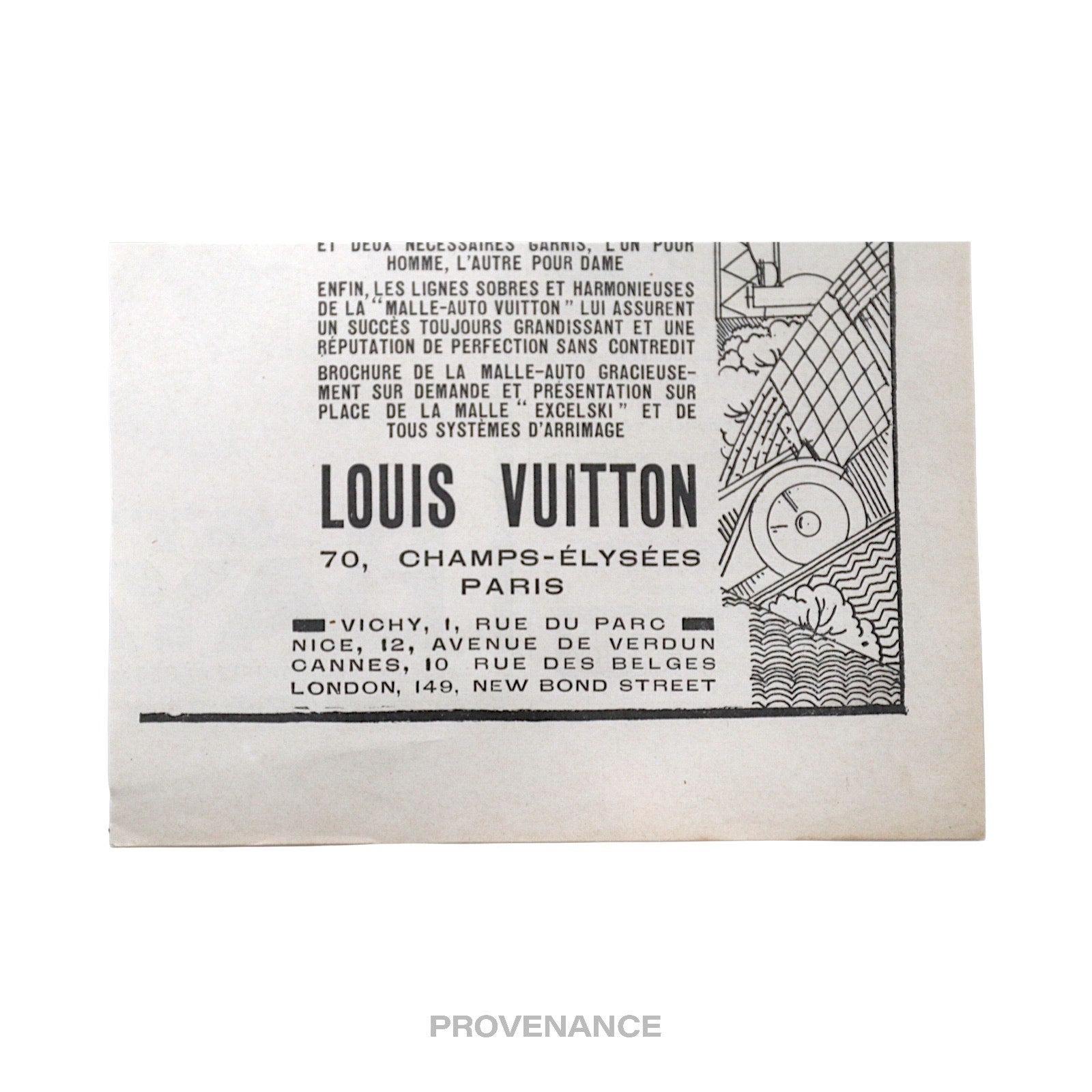 Louis Vuitton Antique Vintage Newsprint Ad - MALLE-AUTO - 7