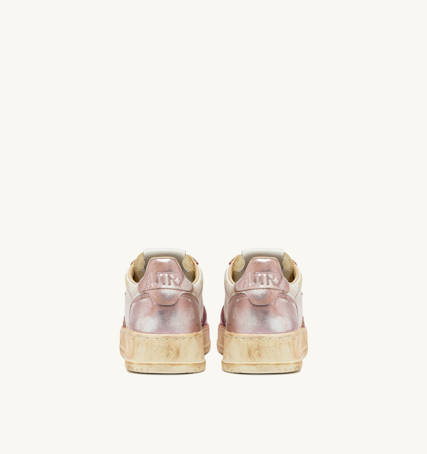 MEDALIST LOW SUPER VINTAGE SNEAKERS IN RED AND PINK BRUSHED LEATHER - 3