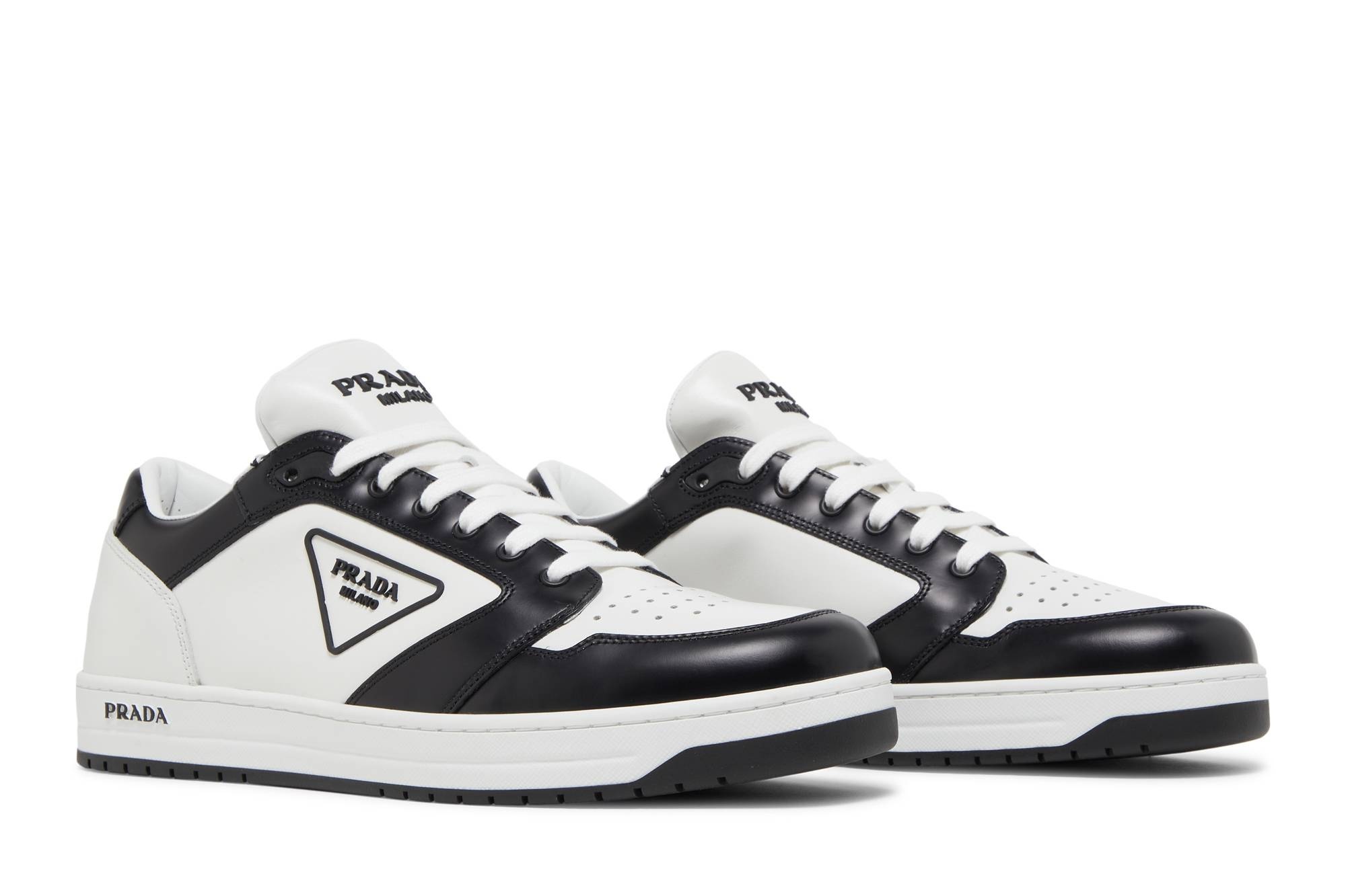Prada New Avenue Leather Low 'White Black' - 7