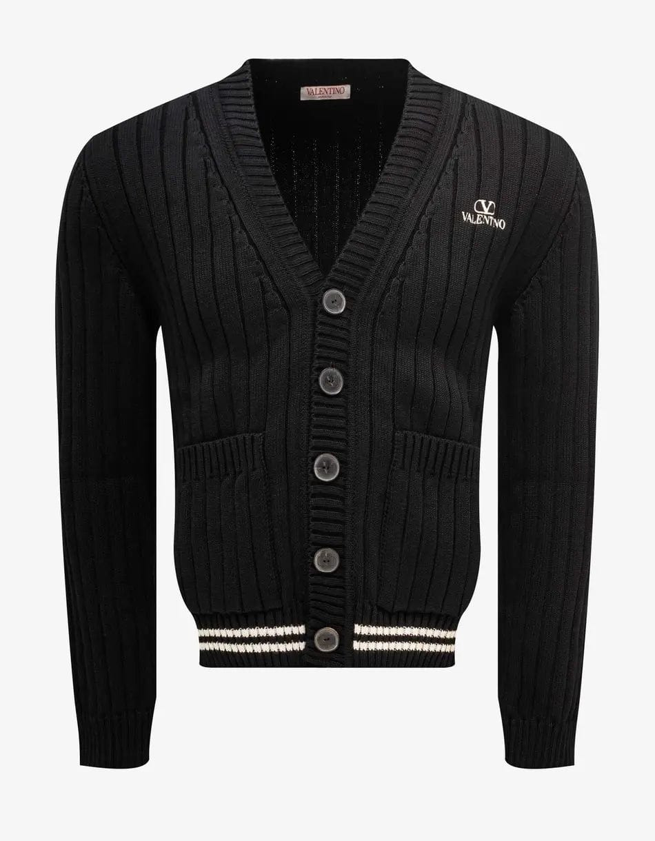 Valentino Black VLogo Cardigan - 1