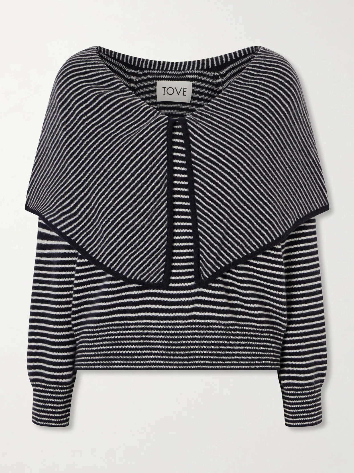Maia Tiered Striped Cashmere Sweater - 1