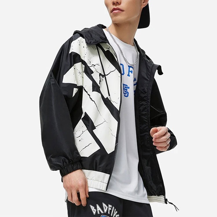 Li-Ning BadFive Woven Hooded Windbreaker 'Black White' AFDT059-4 - 3