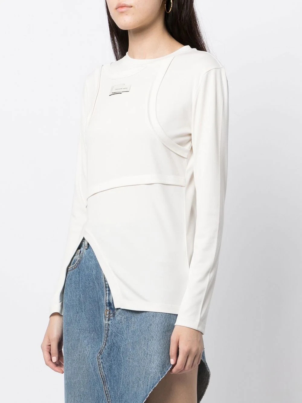 crew-neck fitted jumper - 3