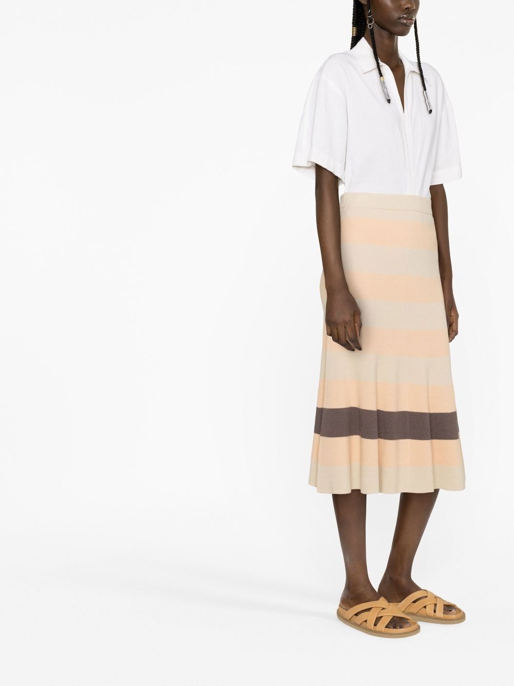 Stripe Animation knitted skirt - 4