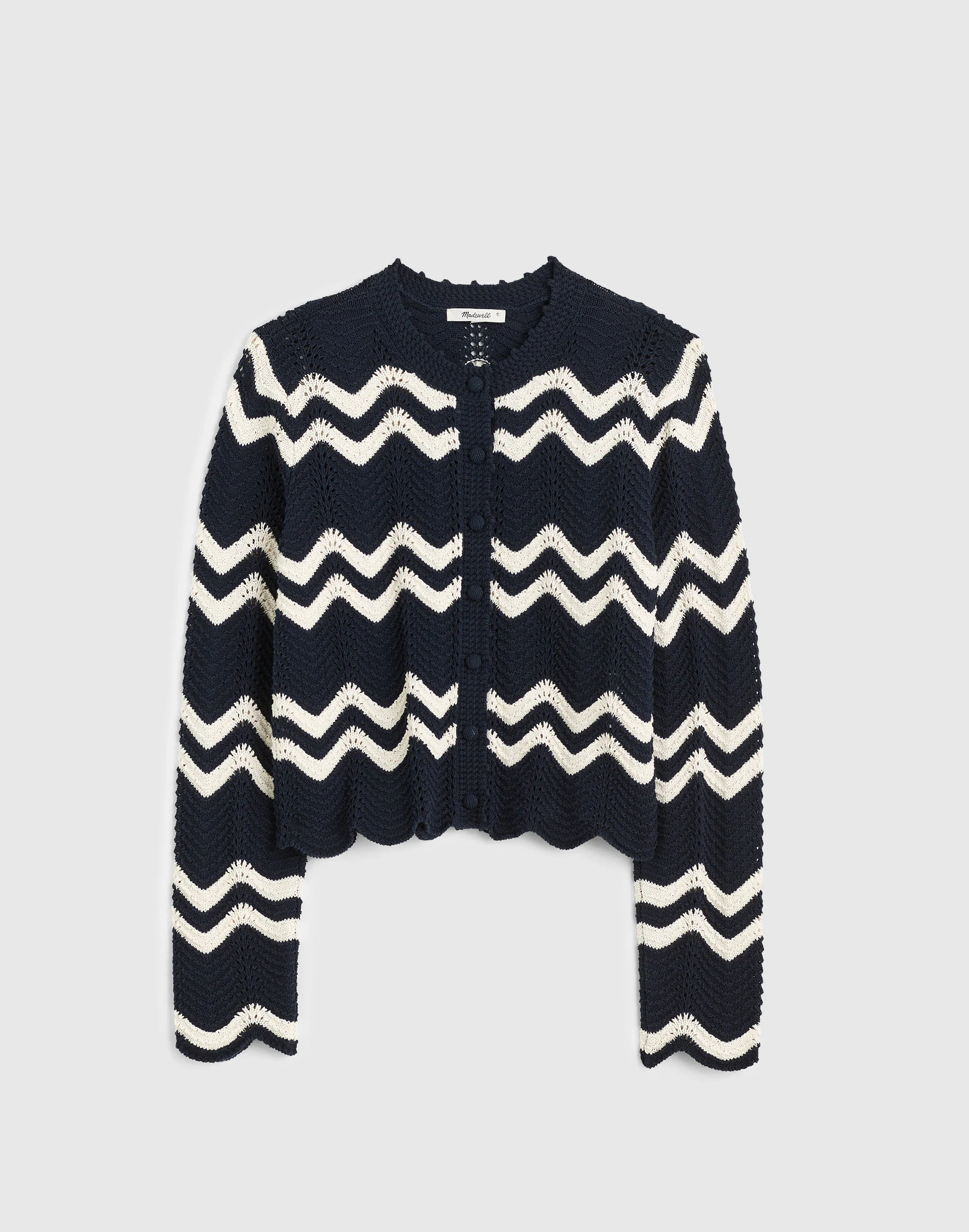 Wavy-Knit Cardigan - 1